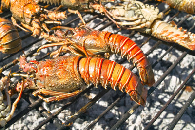 Lobster on a barbecue