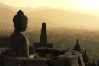 sunrise in borobudur
