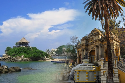 Merge photograph of chile and colombia
