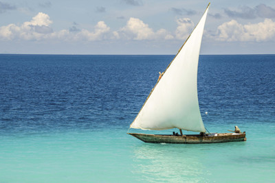 Boat sailing in Zanzibar, Africa