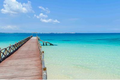 A pier and the ocean in Zanzibar, Tanzania