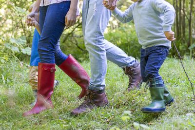 A picture of a families wellies