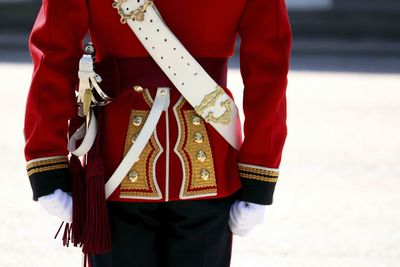 Buckingham Palace Guard, close up of uniform