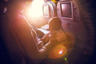 baby on an airplane