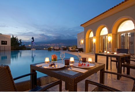 Le Mas Pool and Dinner Setting