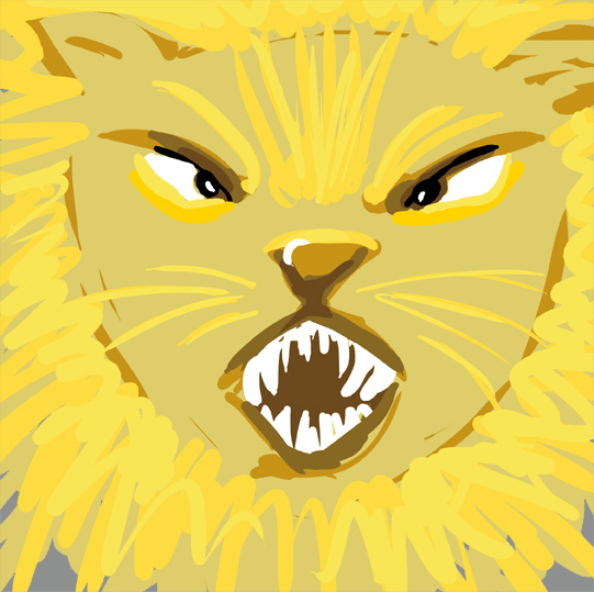 A hungry lion