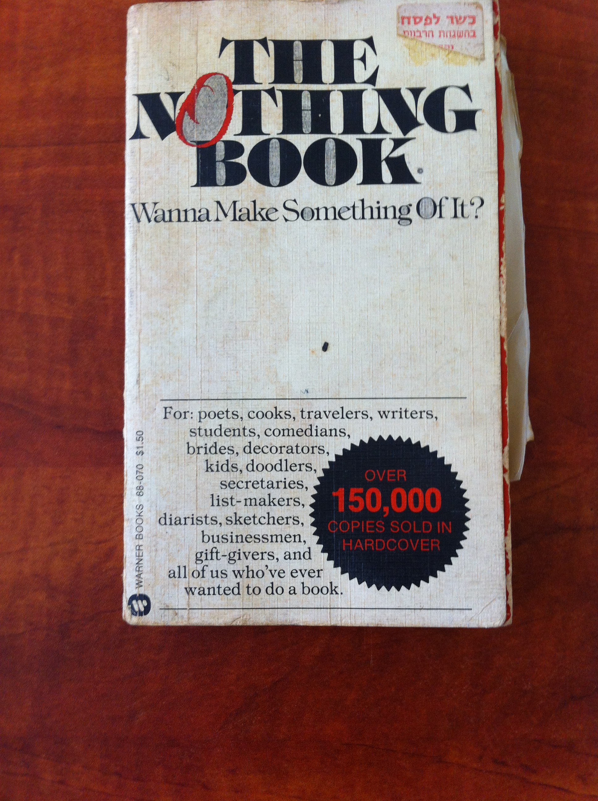 "The Nothing Book". Warner Books claimed to have sold hundreds of thousands