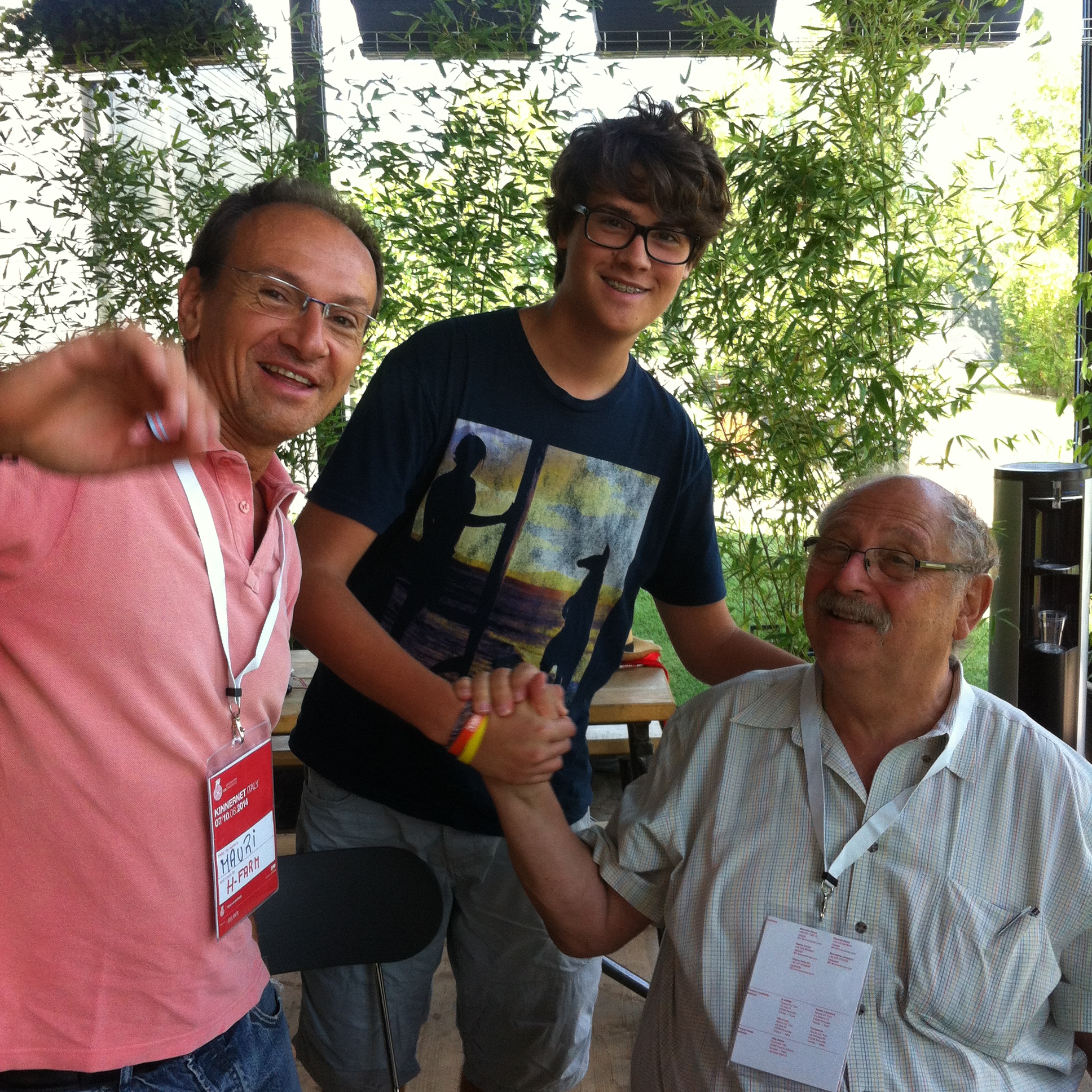 Maurizio, Riccardo and start-up guru Yossi Vardi at Kinnernet Italia