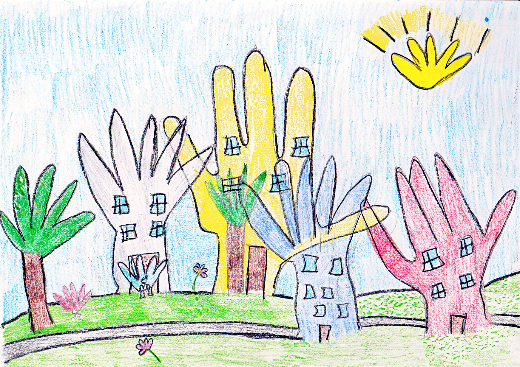 LA CITTA’ DELLE MANI Siamo diversi, unici e speciali by Virginia Piga - Illustrated by Classe 3°A - primaria - Via Cilea - Circolo 12+13 - Sassari - Ourboox.com