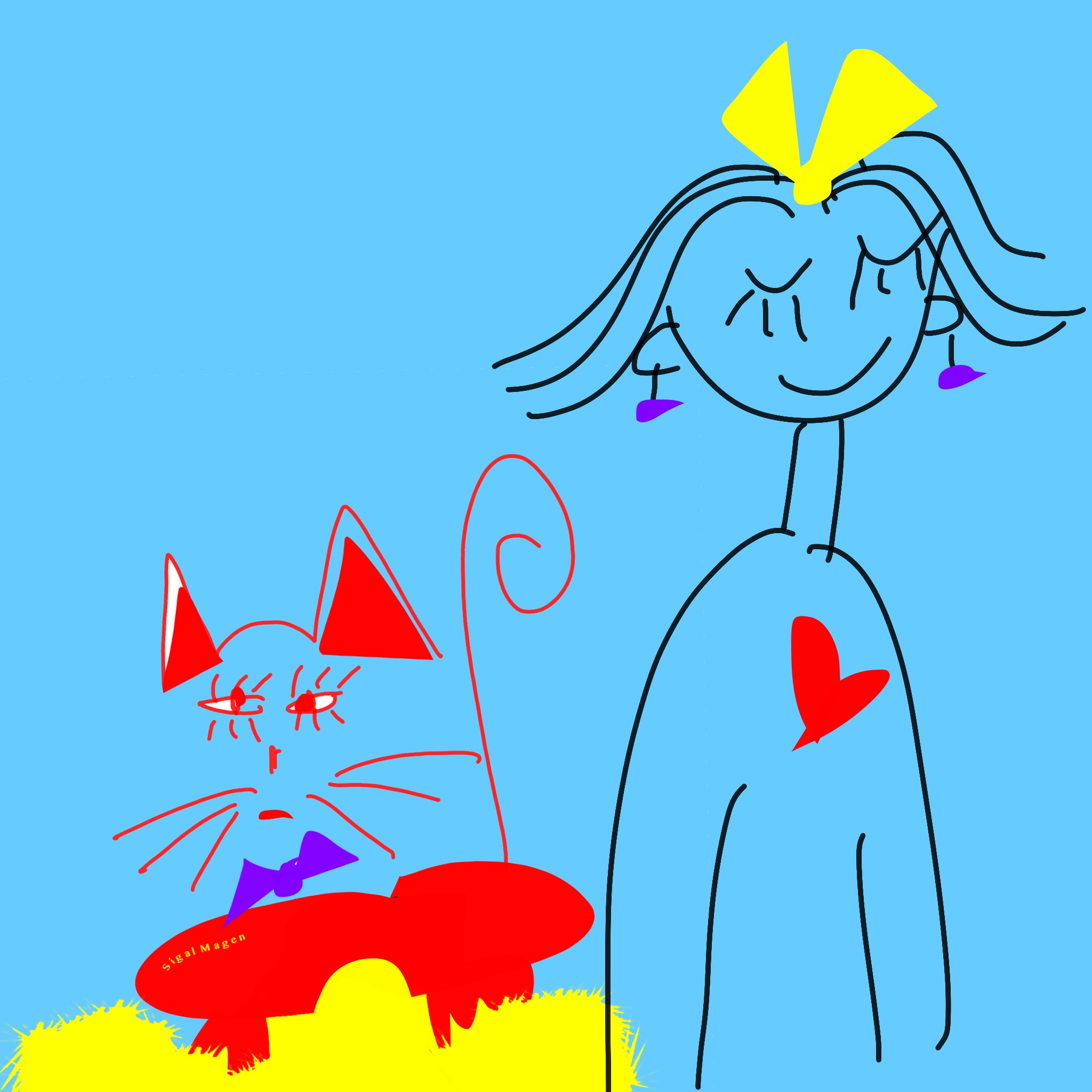 צִיַּרְתִּי חָתוּל – Neko O Kaita by Sigal Magen - Illustrated by ציורים: סיגל מגן - Ourboox.com