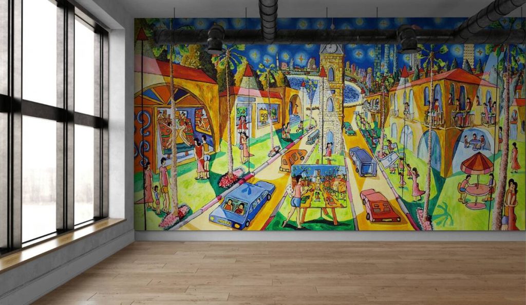 naive art paintings folk artworks painter naife artist ציורי תל אביב by raphael perez רפי פרץ אמנות ישראלית עכשווית מודרנית - Illustrated by raphael perez - Ourboox.com