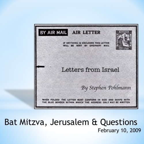 # 111- Bat Mitzva, Jerusalem & Questions by Stephen Pohlmann - Ourboox.com # 111- Bat Mitzva, Jerusalem & Questions by Stephen Pohlmann - Ourboox.com