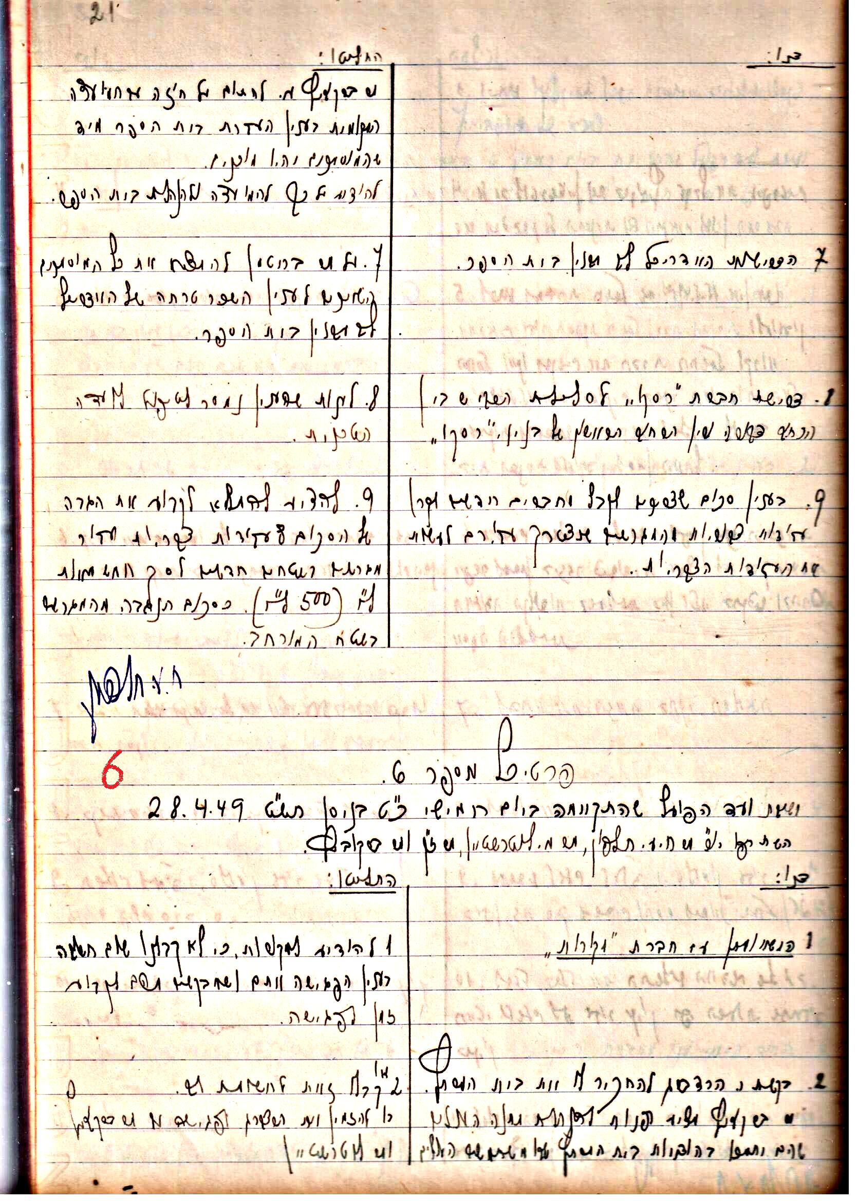 פרוטוקולים 3 – הנהלה – 23.11.54 – 22.8.48 by riki deri - Illustrated by מוזיאון בית גרושקביץ - Ourboox.com