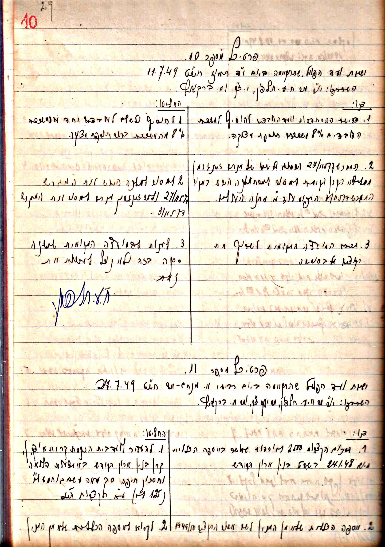 פרוטוקולים 3 – הנהלה – 23.11.54 – 22.8.48 by riki deri - Illustrated by מוזיאון בית גרושקביץ - Ourboox.com