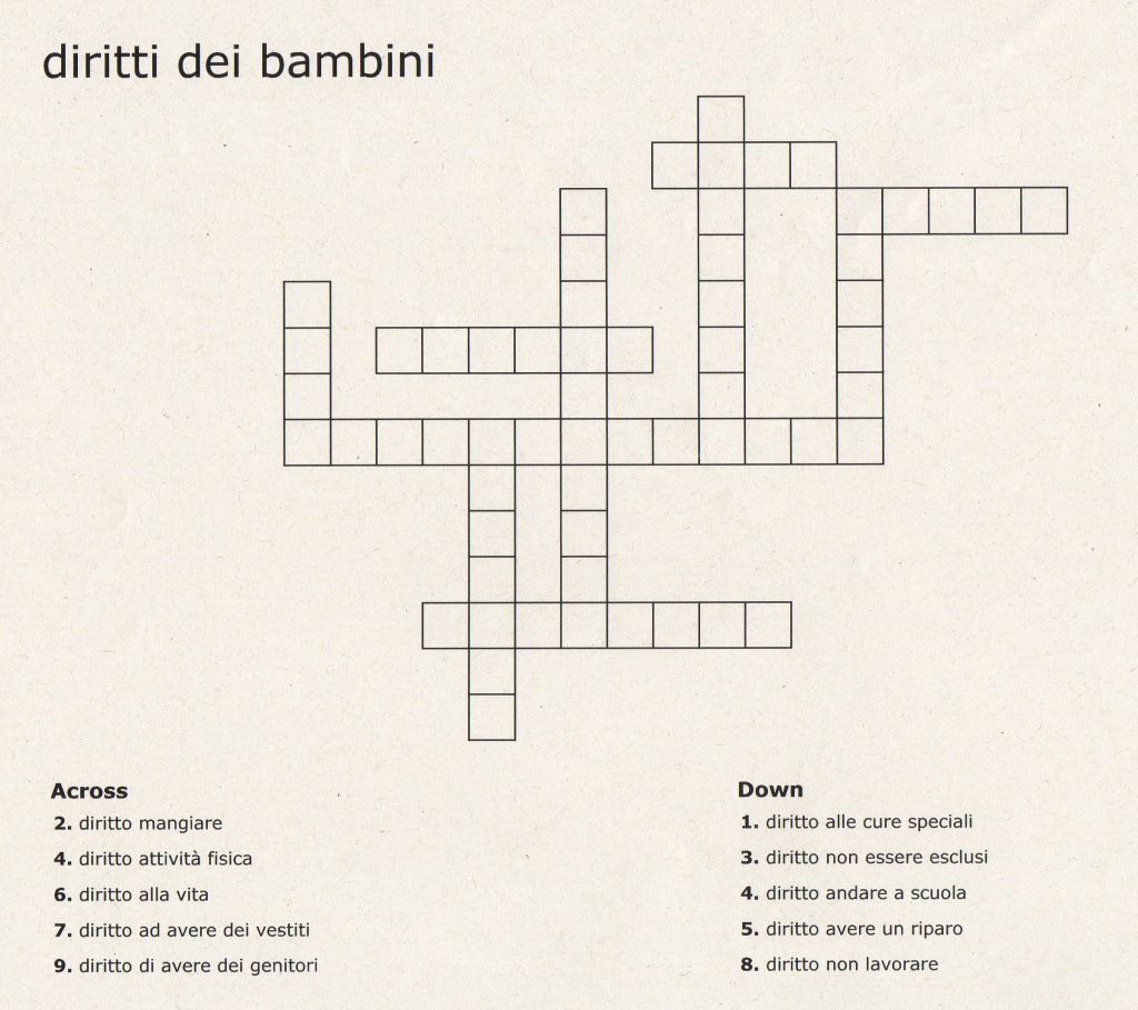 Il libro dei diritti Cruciverba Ourboox