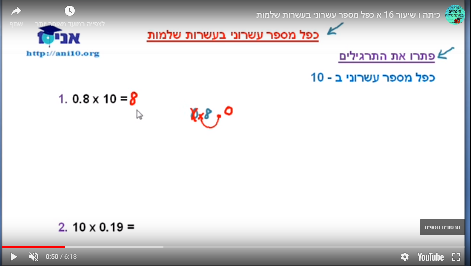 כפל וחילוק מספרים עשרוניים ב10, 100 ו 1000 לכיתה ו’ by NOY SHCHORI - Illustrated by קבוצה מס' 5 - נוי שחורי, אביב הרוש ומוריה אברהם - Ourboox.com