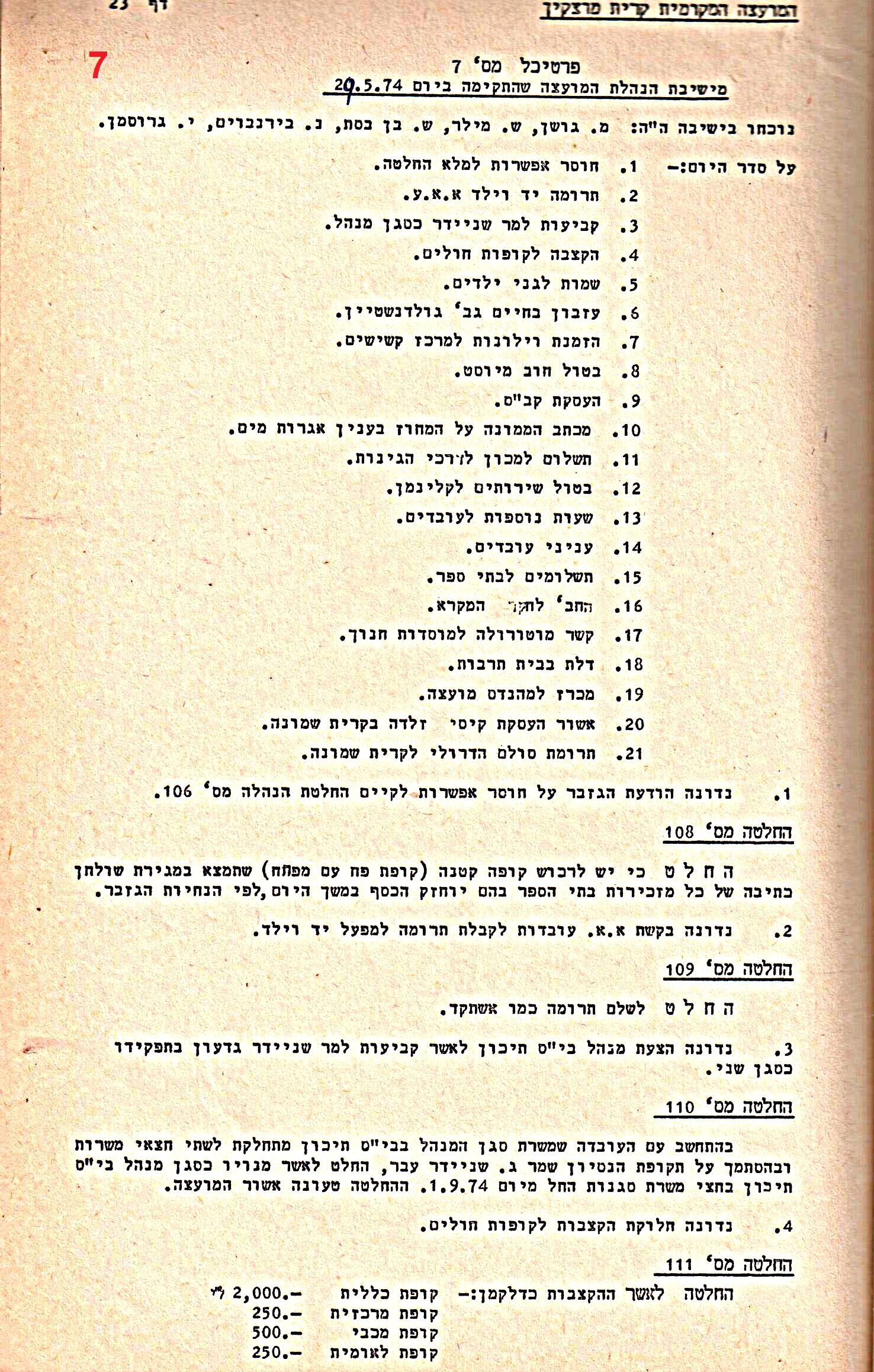 פרוטוקולים 14 – הנהלה – 19.7.76 – 18.2.74 by riki deri - Illustrated by מוזיאון בית גרושקביץ / כרך 14 - Ourboox.com