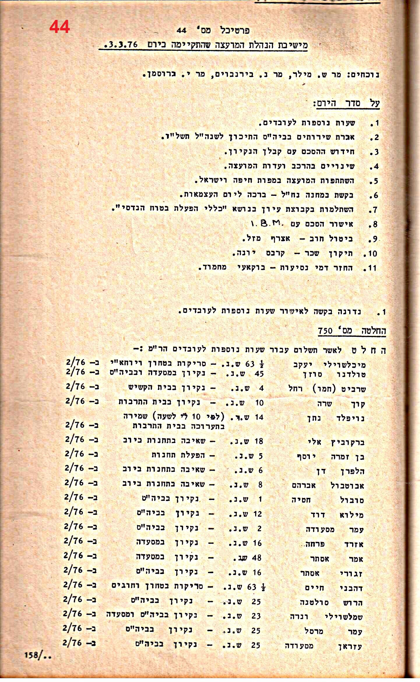 פרוטוקולים 14 – הנהלה – 19.7.76 – 18.2.74 by riki deri - Illustrated by מוזיאון בית גרושקביץ / כרך 14 - Ourboox.com