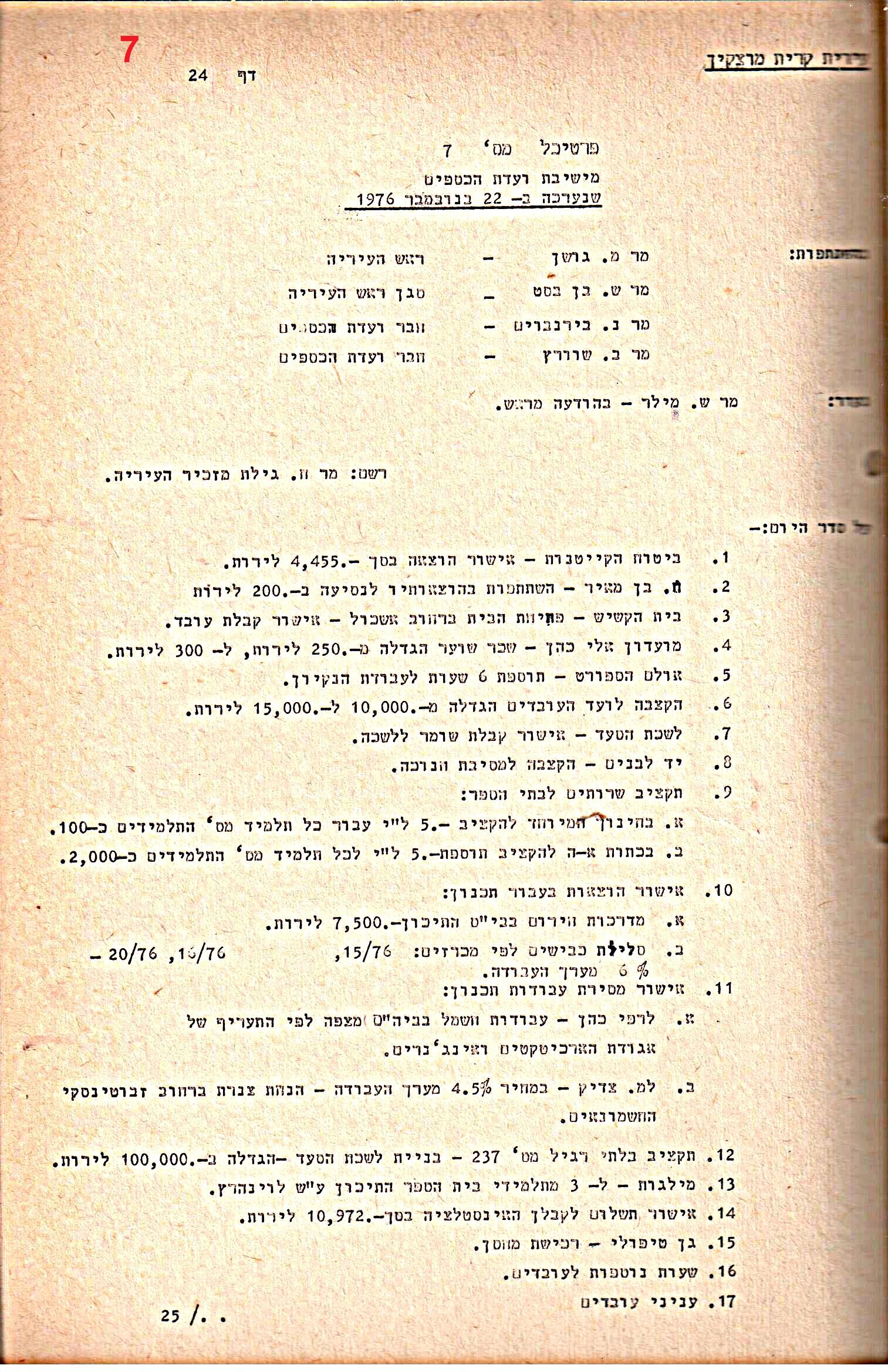 פרוטוקולים 20 – ועדות (כספים) – 22.11.78 – 22.8.76 by riki deri - Illustrated by מוזיאון בית גרושקביץ / כרך 20 - Ourboox.com