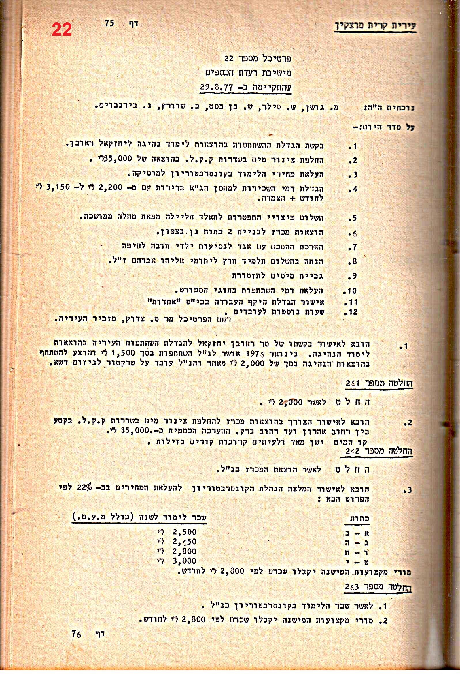 פרוטוקולים 20 – ועדות (כספים) – 22.11.78 – 22.8.76 by riki deri - Illustrated by מוזיאון בית גרושקביץ / כרך 20 - Ourboox.com