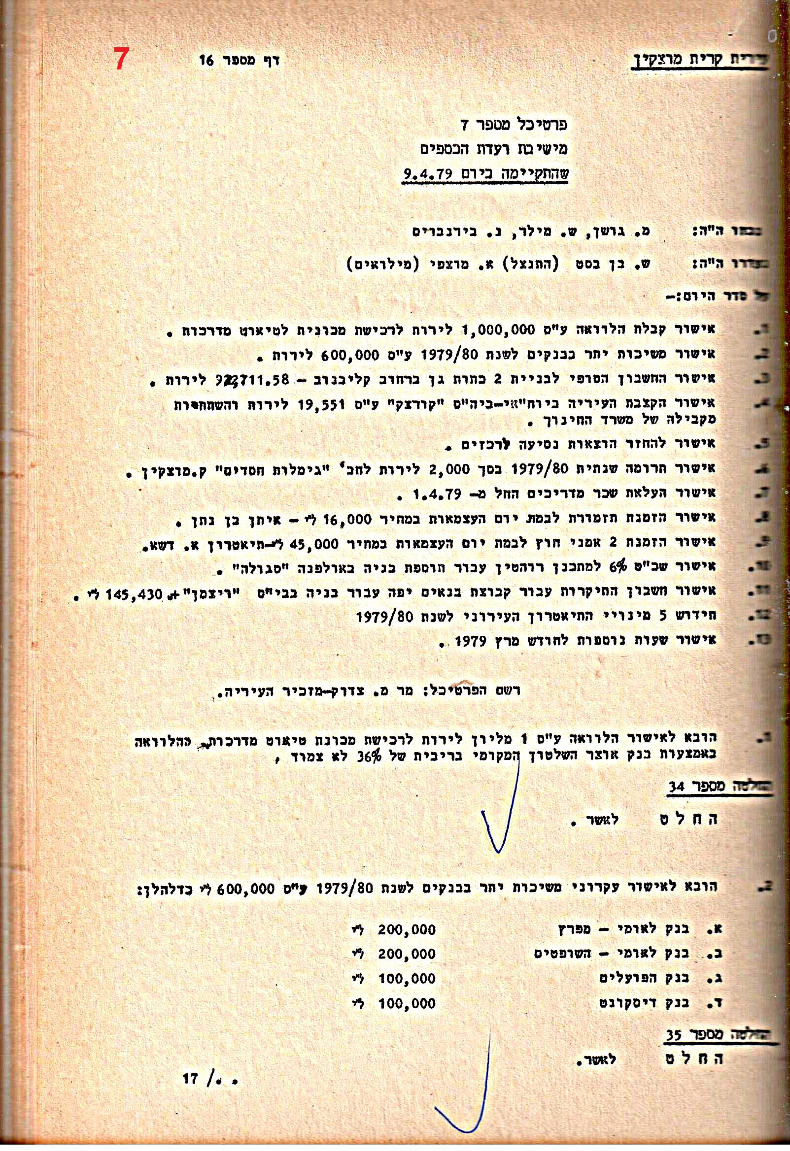 פרוטוקולים 21 – 19.10.83 – 3.1.79 ועדות – כספים by riki deri - Illustrated by מוזיאון בית גרושקביץ / כרך 21 - Ourboox.com