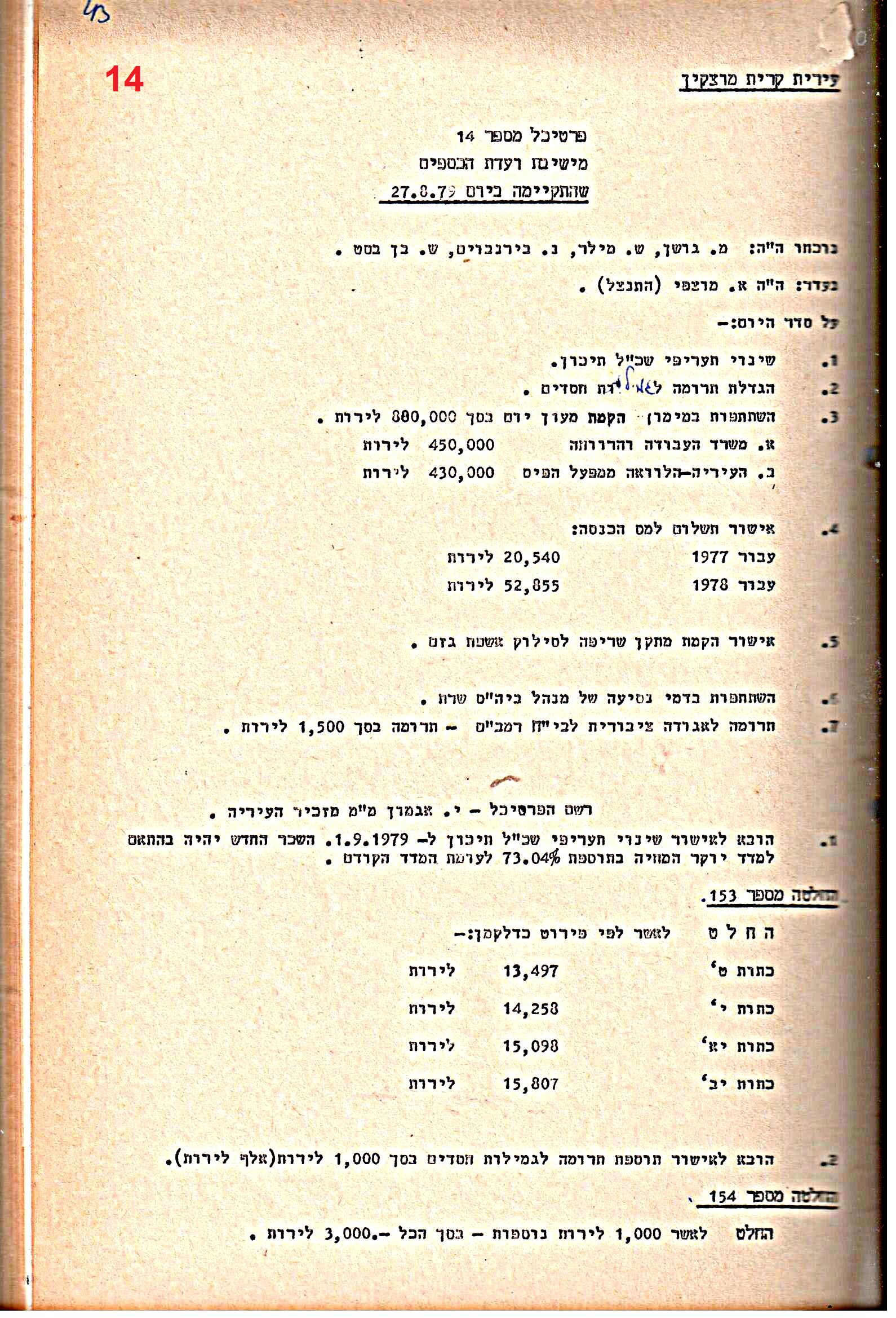 פרוטוקולים 21 – 19.10.83 – 3.1.79 ועדות – כספים by riki deri - Illustrated by מוזיאון בית גרושקביץ / כרך 21 - Ourboox.com