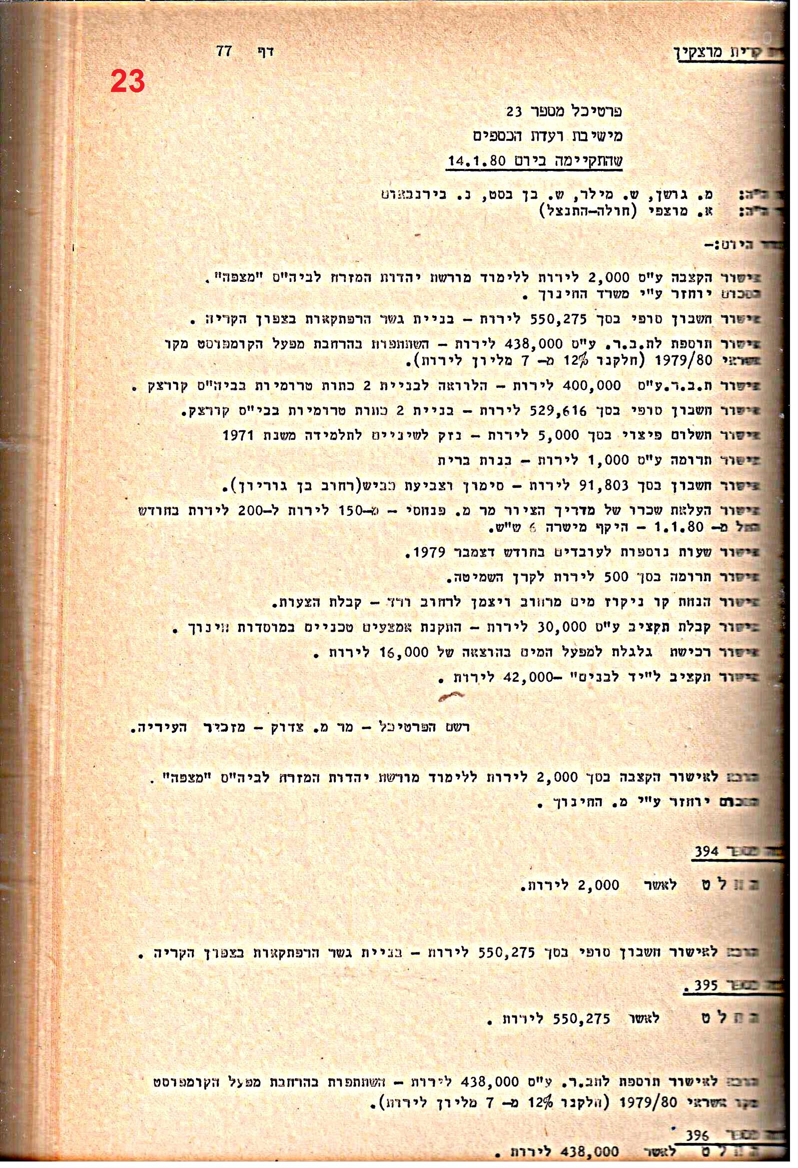 פרוטוקולים 21 – 19.10.83 – 3.1.79 ועדות – כספים by riki deri - Illustrated by מוזיאון בית גרושקביץ / כרך 21 - Ourboox.com
