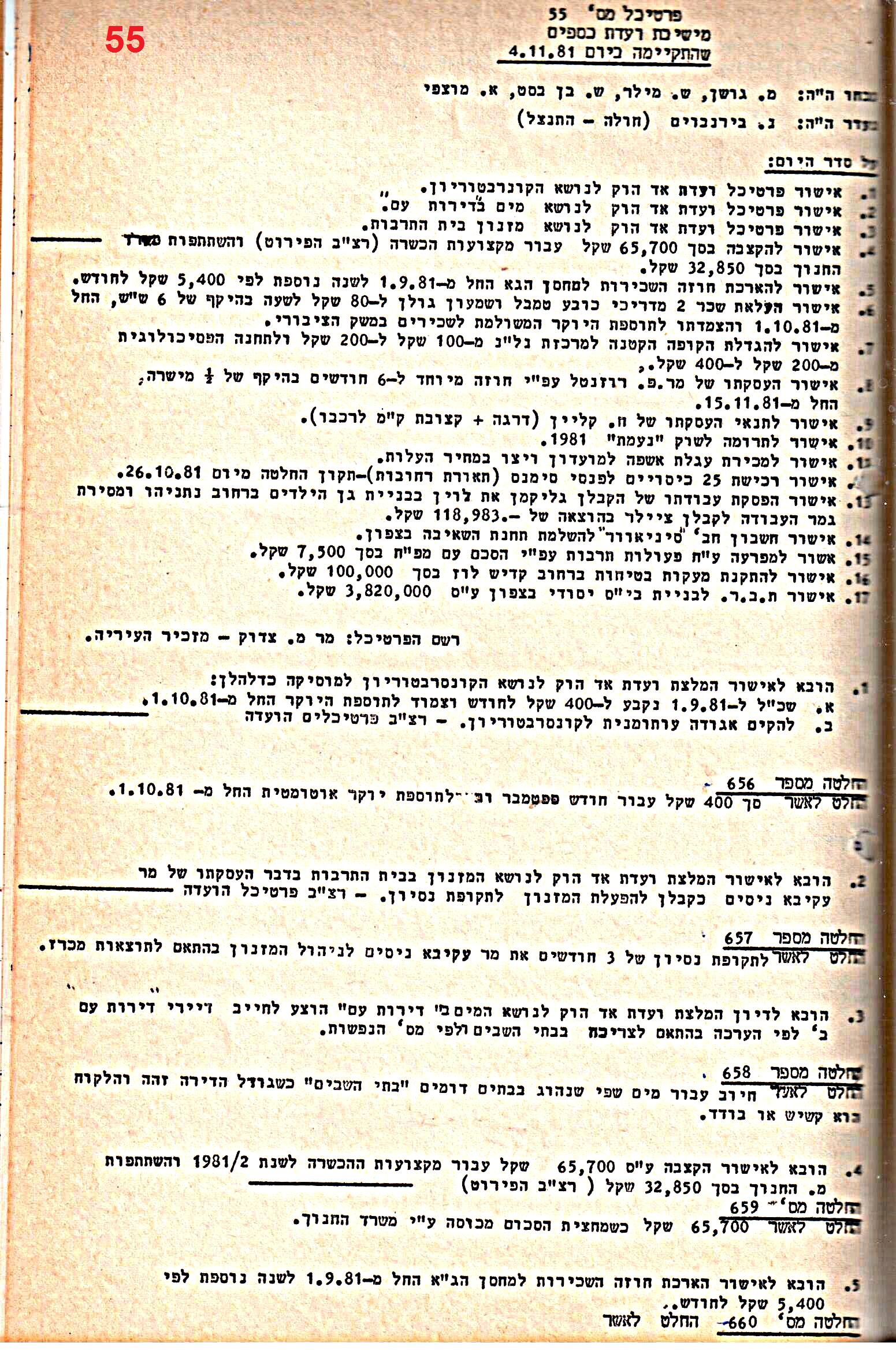 פרוטוקולים 21 – 19.10.83 – 3.1.79 ועדות – כספים by riki deri - Illustrated by מוזיאון בית גרושקביץ / כרך 21 - Ourboox.com