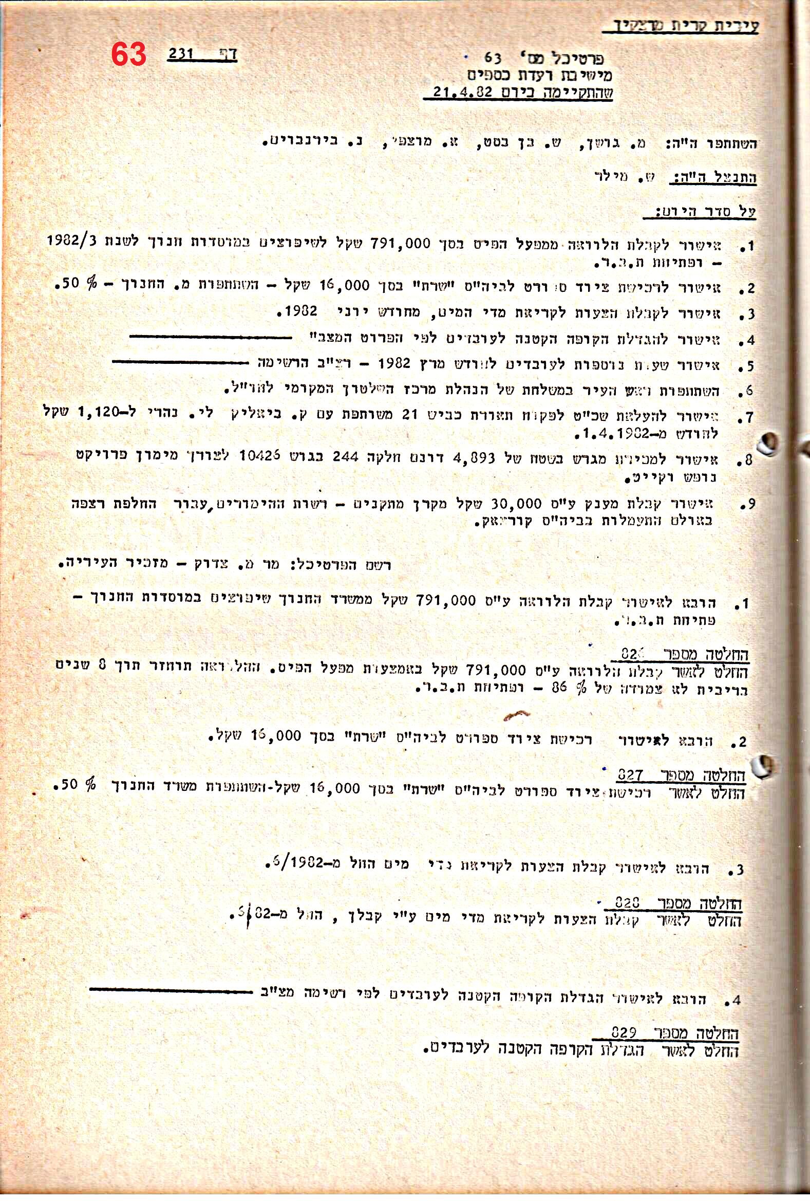 פרוטוקולים 21 – 19.10.83 – 3.1.79 ועדות – כספים by riki deri - Illustrated by מוזיאון בית גרושקביץ / כרך 21 - Ourboox.com