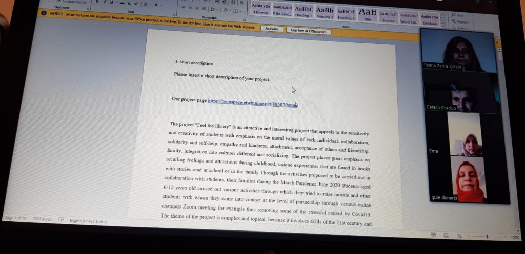 Online seminar of the FEEL THE LIBRARY eTwinning project by elev amara - Ourboox.com