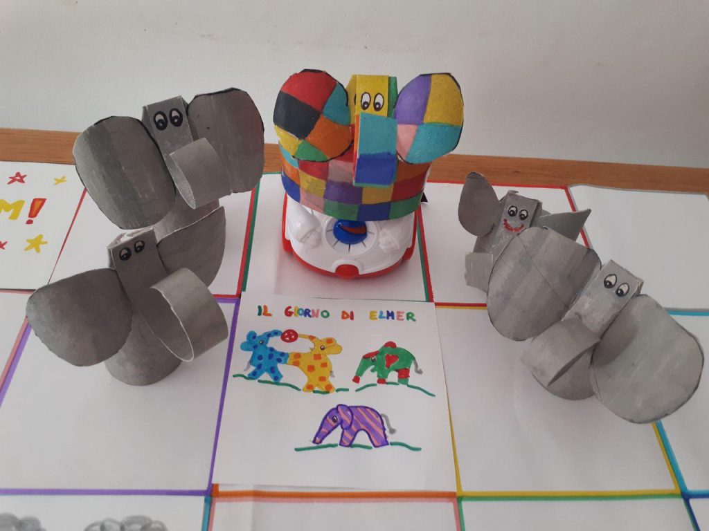 La storia di Elmer in sequenze sulla griglia Ourboox