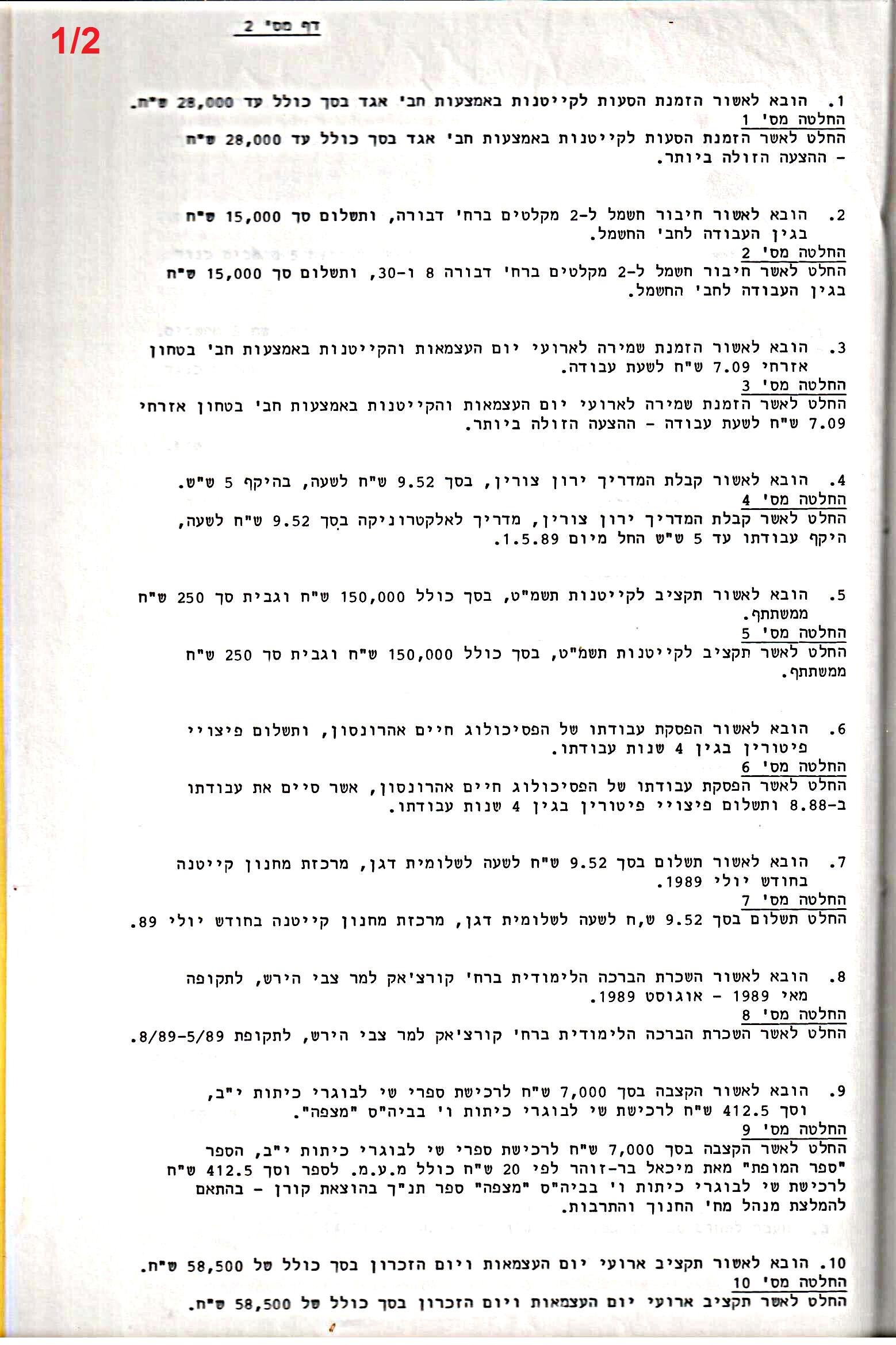 פרוטוקול 24 – ועדות – 17.6.91 – 11.5.89 כספים by riki deri - Illustrated by מוזיאון בית גרושקביץ / כרך 24 - Ourboox.com