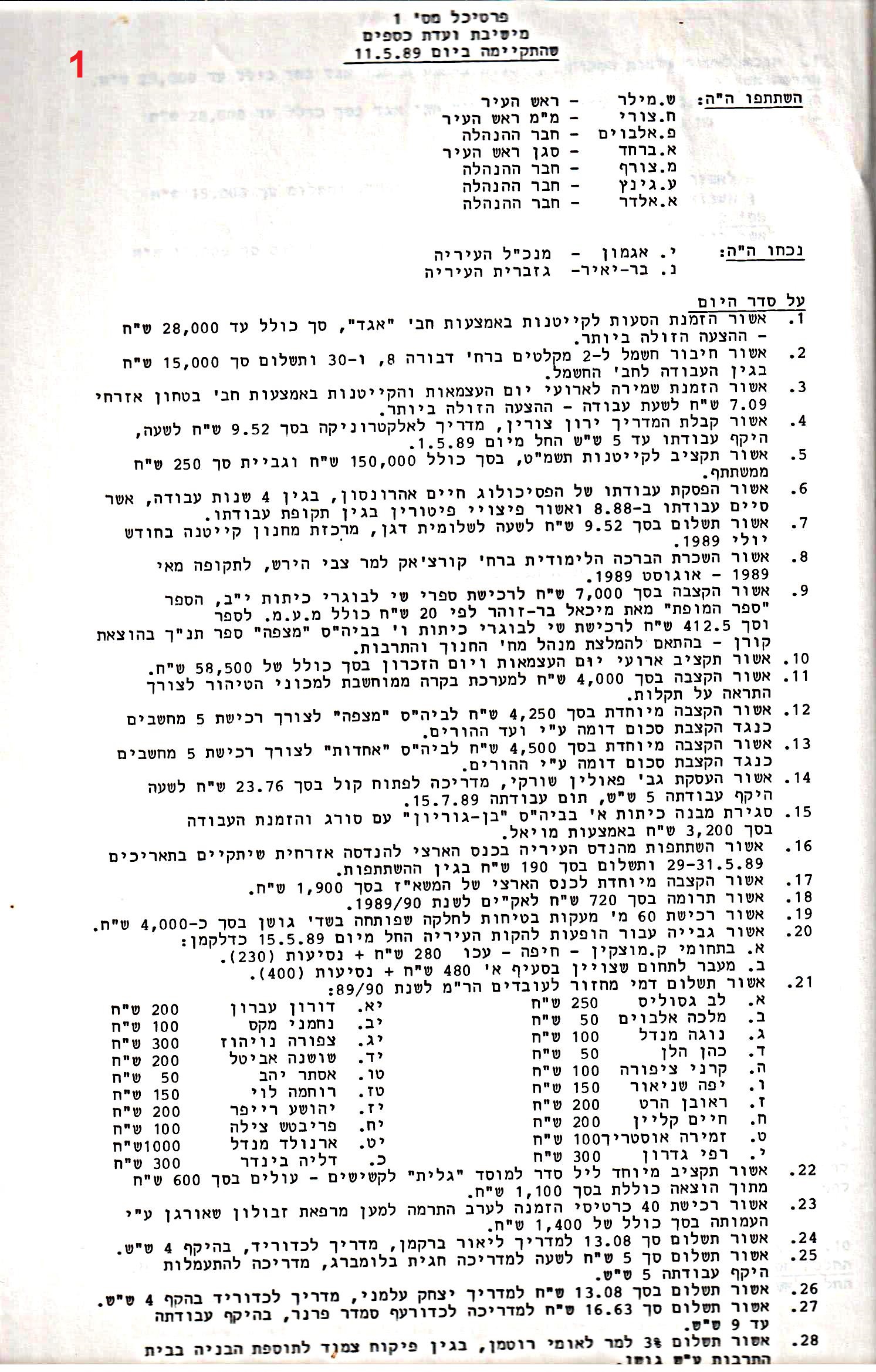 פרוטוקול 24 – ועדות – 17.6.91 – 11.5.89 כספים by riki deri - Illustrated by מוזיאון בית גרושקביץ / כרך 24 - Ourboox.com