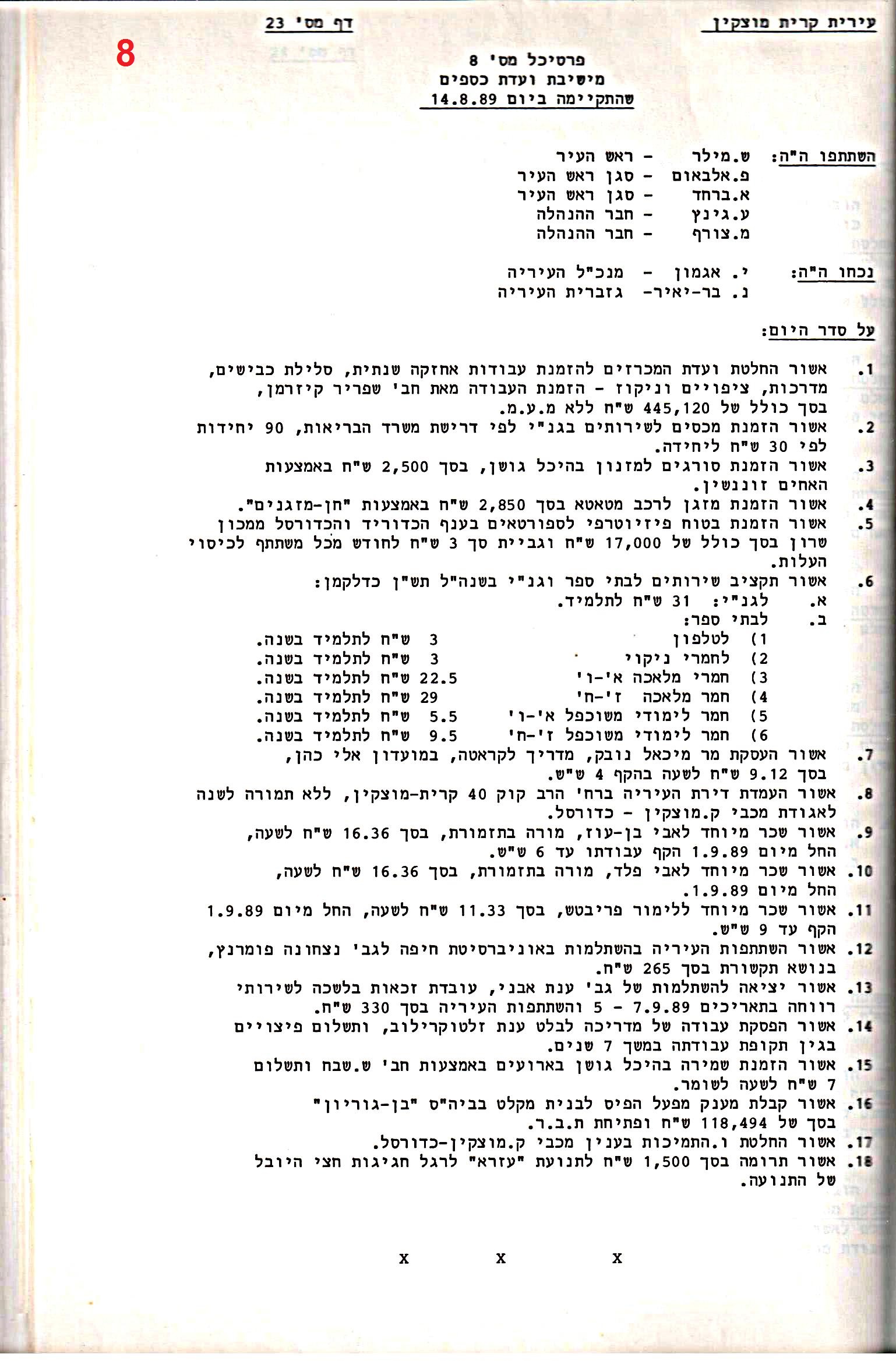 פרוטוקול 24 – ועדות – 17.6.91 – 11.5.89 כספים by riki deri - Illustrated by מוזיאון בית גרושקביץ / כרך 24 - Ourboox.com