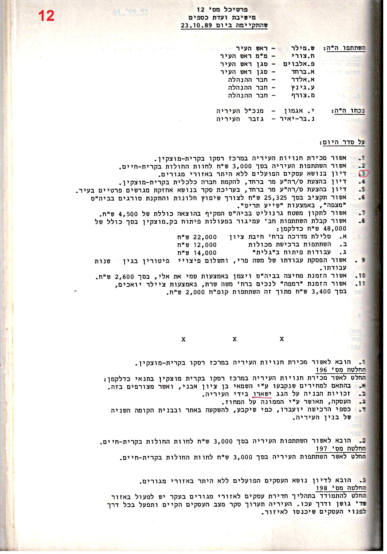 פרוטוקול 24 – ועדות – 17.6.91 – 11.5.89 כספים by riki deri - Illustrated by מוזיאון בית גרושקביץ / כרך 24 - Ourboox.com