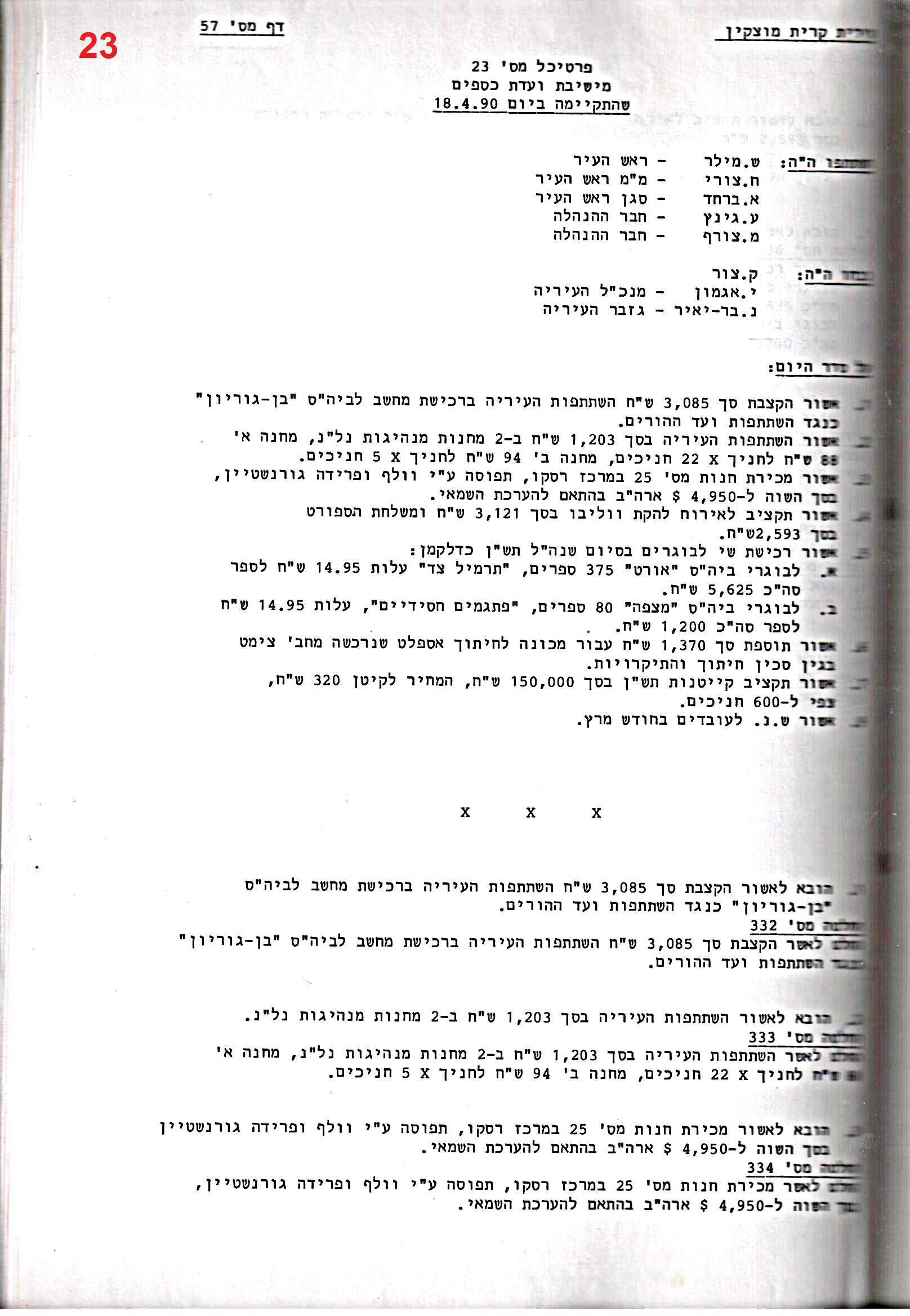 פרוטוקול 24 – ועדות – 17.6.91 – 11.5.89 כספים by riki deri - Illustrated by מוזיאון בית גרושקביץ / כרך 24 - Ourboox.com