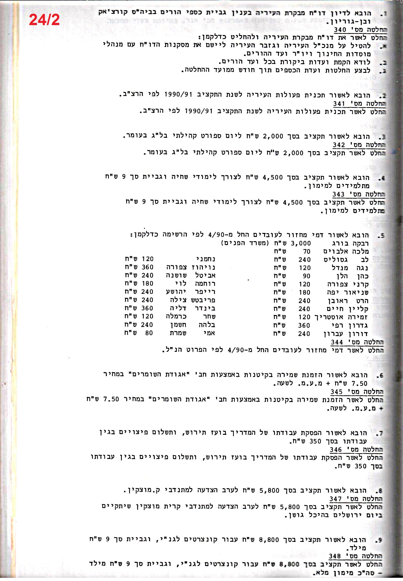 פרוטוקול 24 – ועדות – 17.6.91 – 11.5.89 כספים by riki deri - Illustrated by מוזיאון בית גרושקביץ / כרך 24 - Ourboox.com