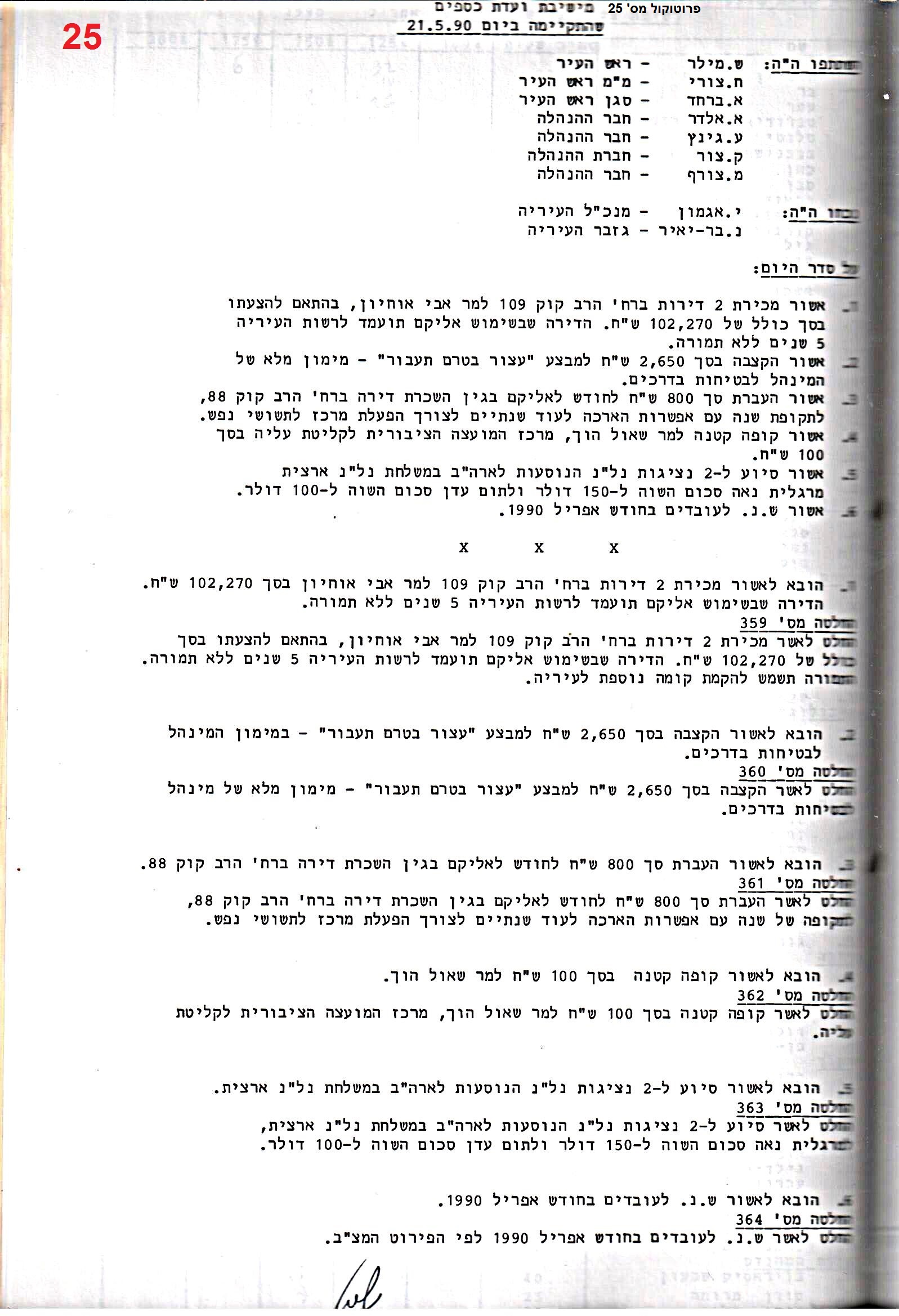 פרוטוקול 24 – ועדות – 17.6.91 – 11.5.89 כספים by riki deri - Illustrated by מוזיאון בית גרושקביץ / כרך 24 - Ourboox.com