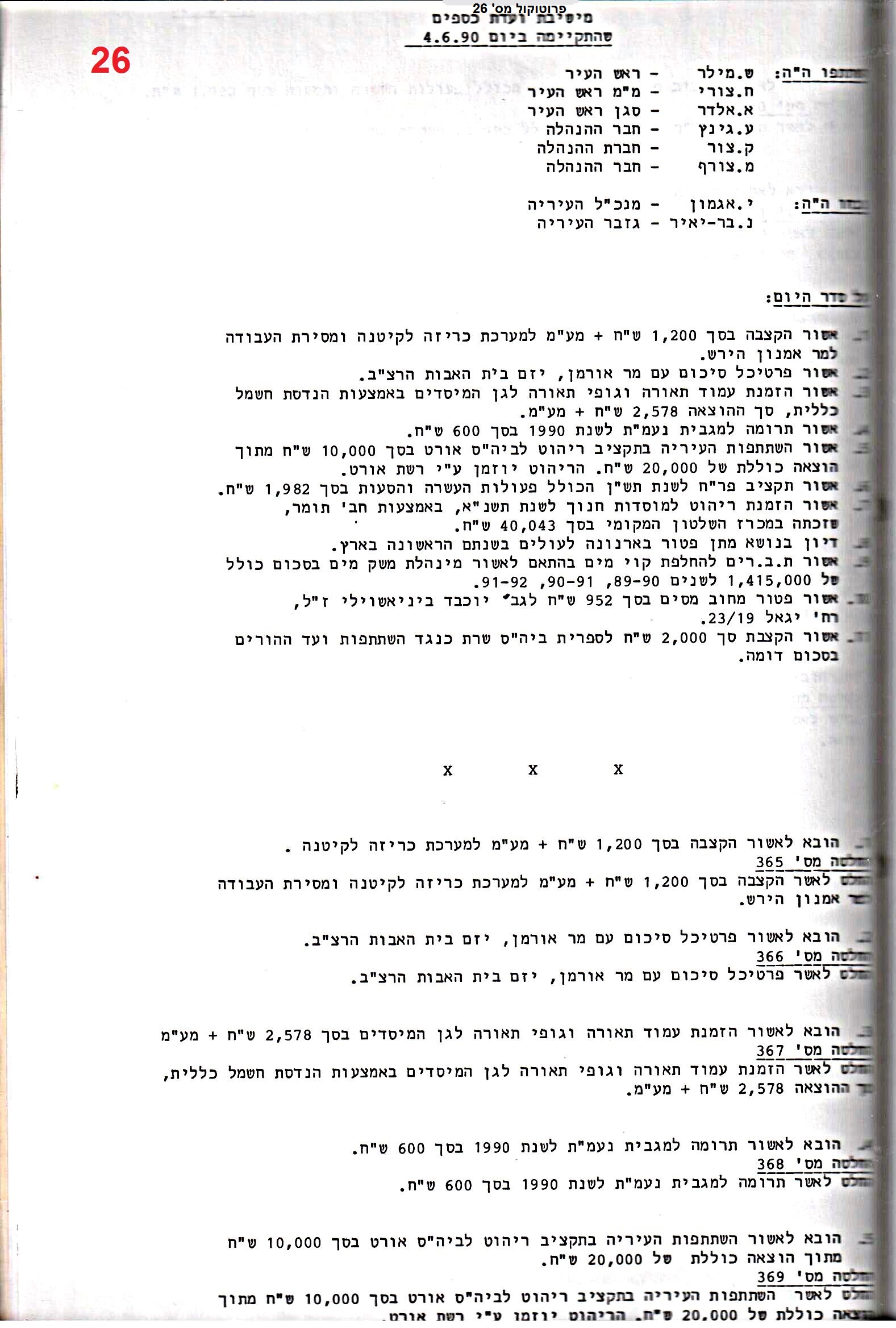 פרוטוקול 24 – ועדות – 17.6.91 – 11.5.89 כספים by riki deri - Illustrated by מוזיאון בית גרושקביץ / כרך 24 - Ourboox.com