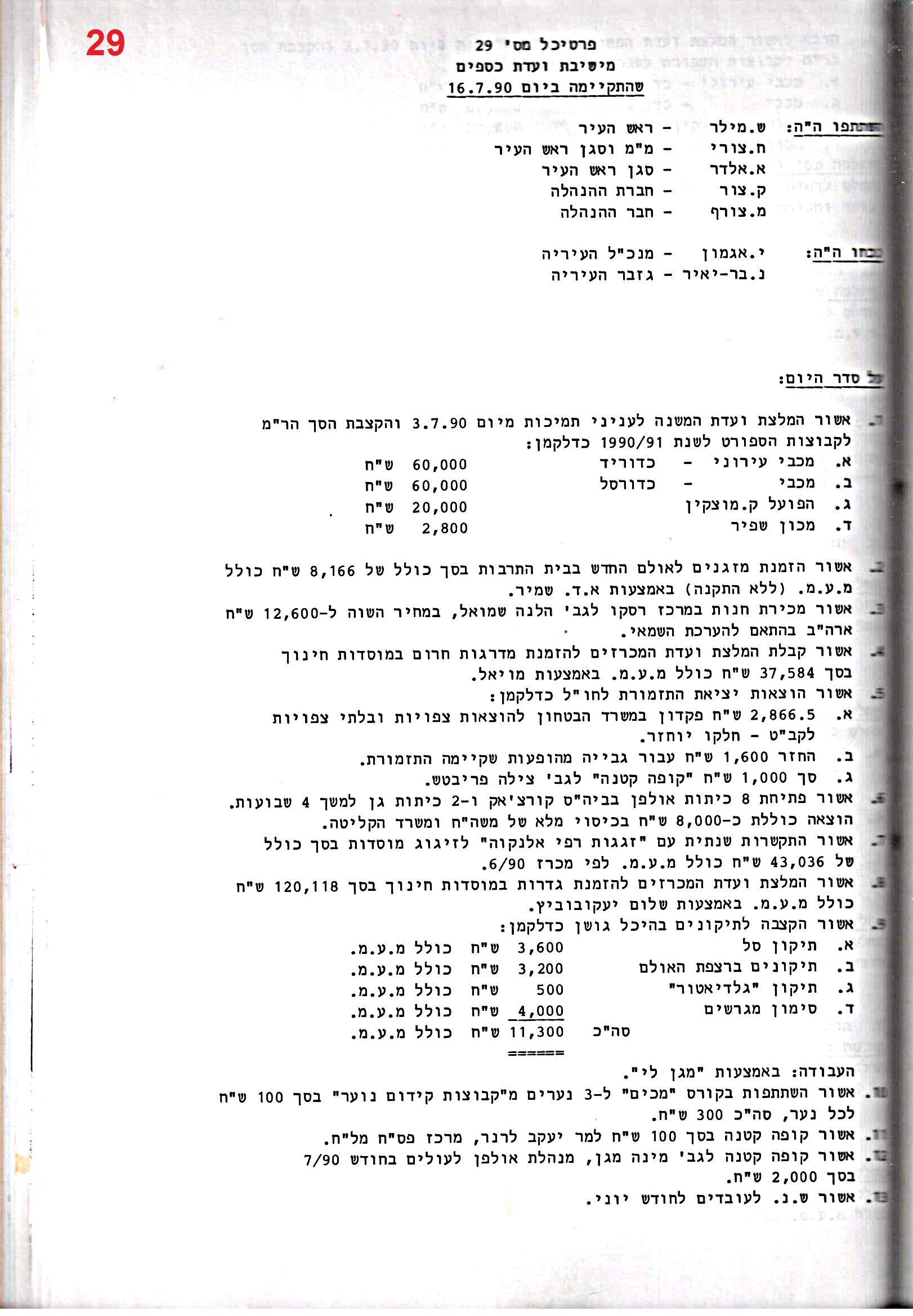 פרוטוקול 24 – ועדות – 17.6.91 – 11.5.89 כספים by riki deri - Illustrated by מוזיאון בית גרושקביץ / כרך 24 - Ourboox.com