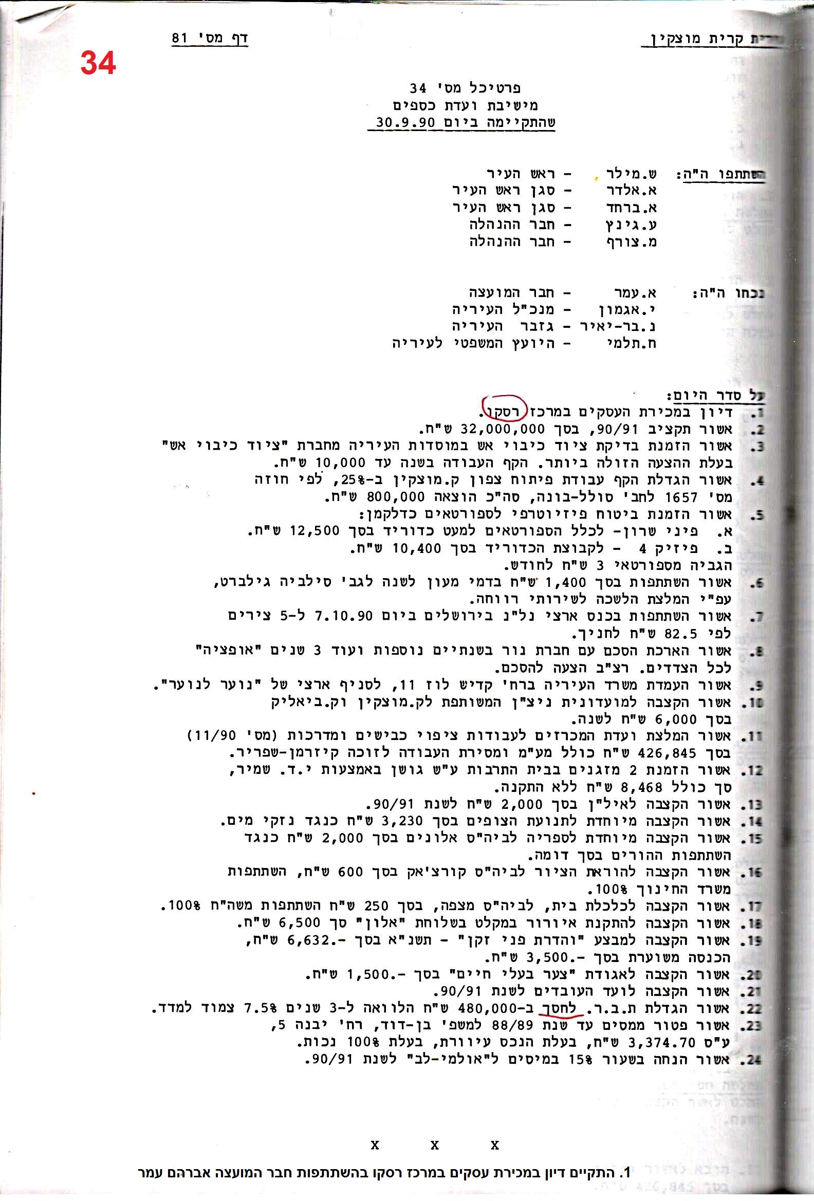 פרוטוקול 24 – ועדות – 17.6.91 – 11.5.89 כספים by riki deri - Illustrated by מוזיאון בית גרושקביץ / כרך 24 - Ourboox.com