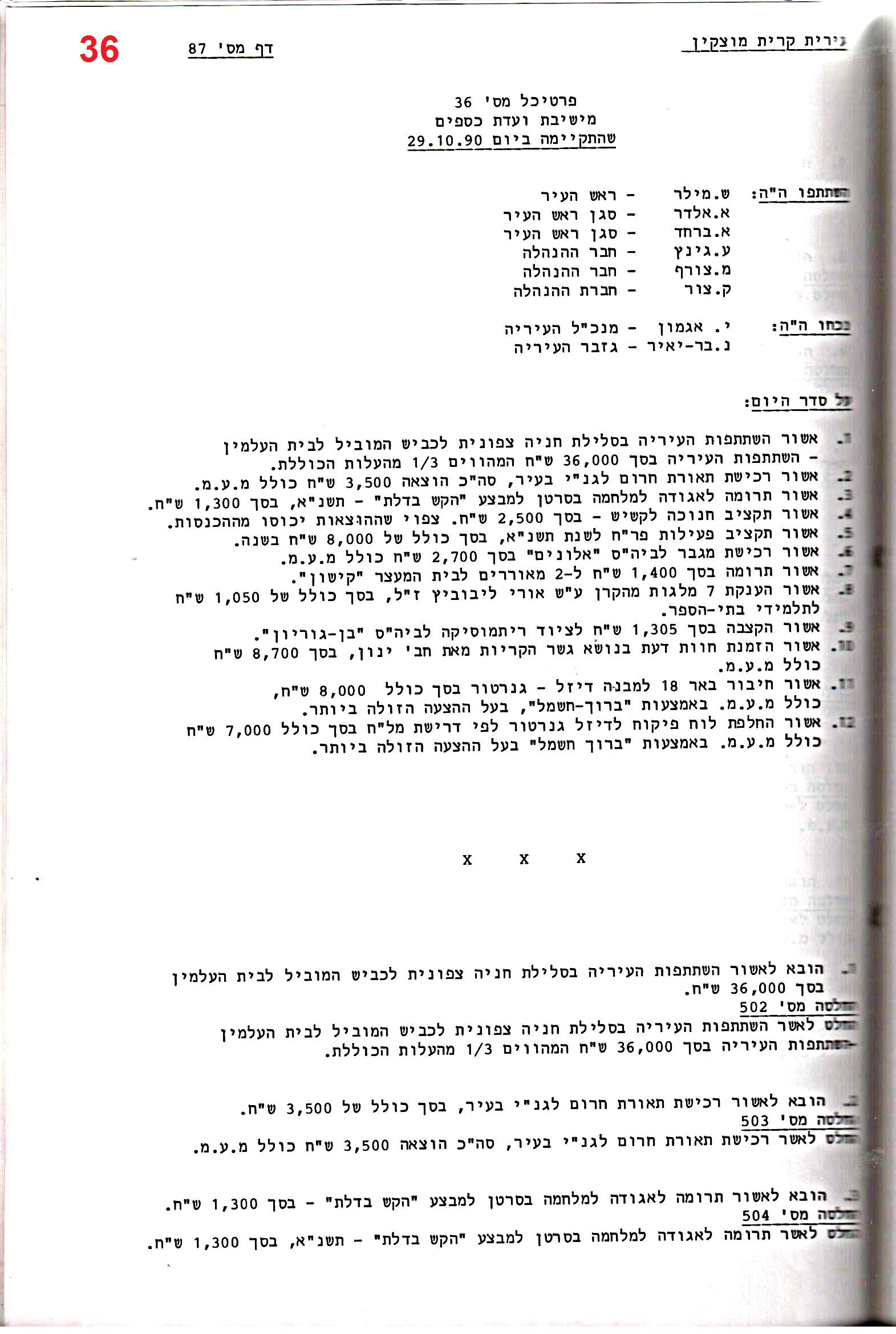 פרוטוקול 24 – ועדות – 17.6.91 – 11.5.89 כספים by riki deri - Illustrated by מוזיאון בית גרושקביץ / כרך 24 - Ourboox.com