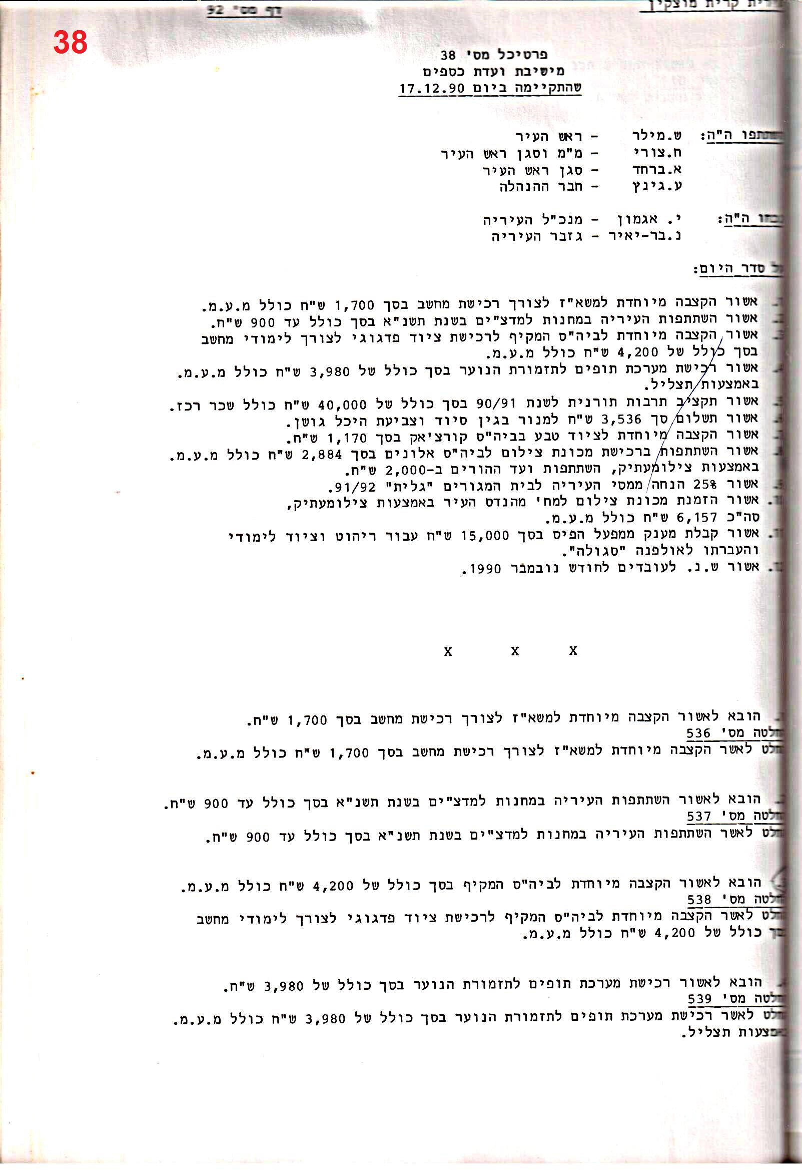 פרוטוקול 24 – ועדות – 17.6.91 – 11.5.89 כספים by riki deri - Illustrated by מוזיאון בית גרושקביץ / כרך 24 - Ourboox.com