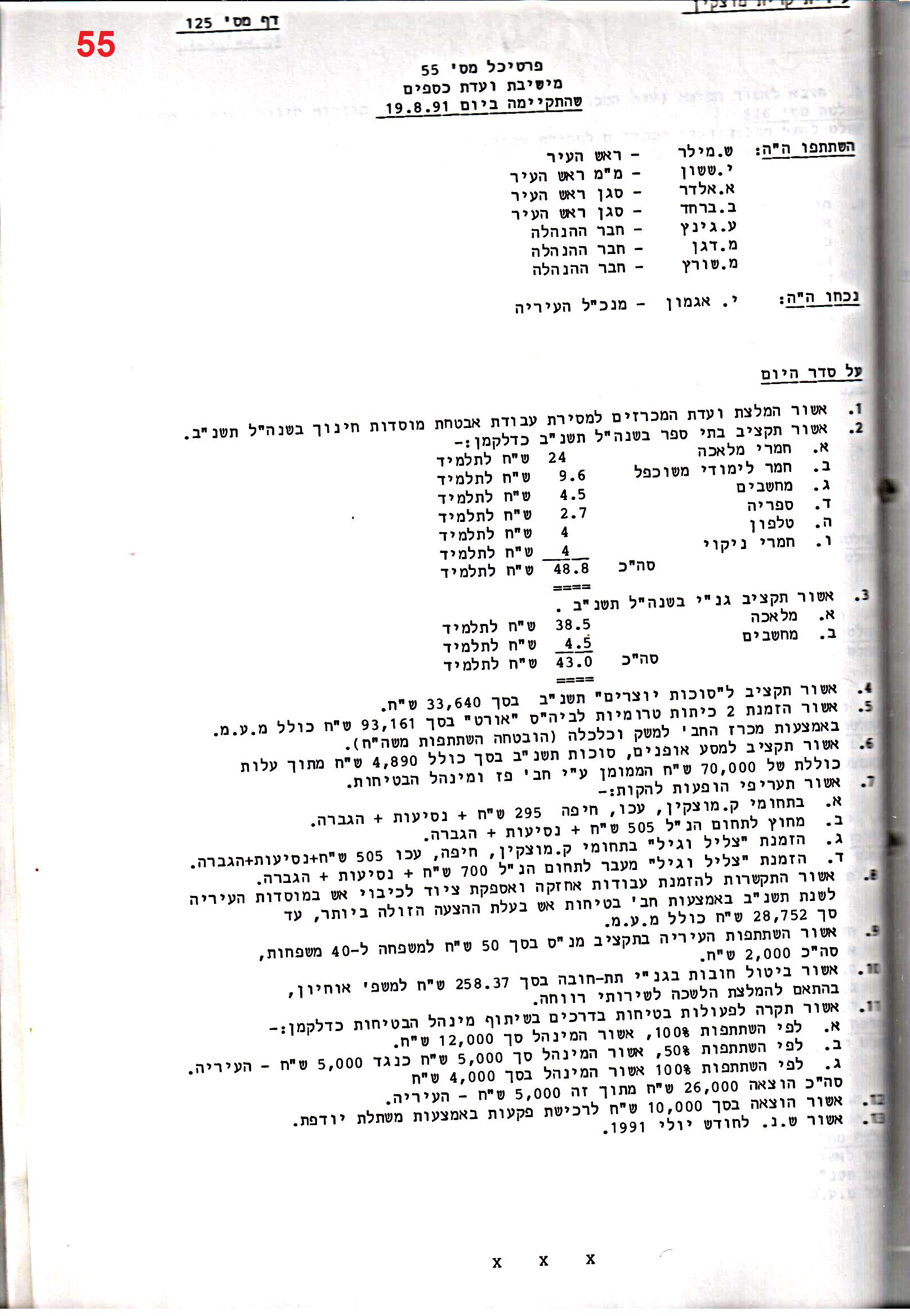 פרוטוקול 25 – ועדות – 11.10.93 – 1.7.91 כספים by riki deri - Illustrated by מוזיאון בית גרושקביץ / כרך 25 - Ourboox.com