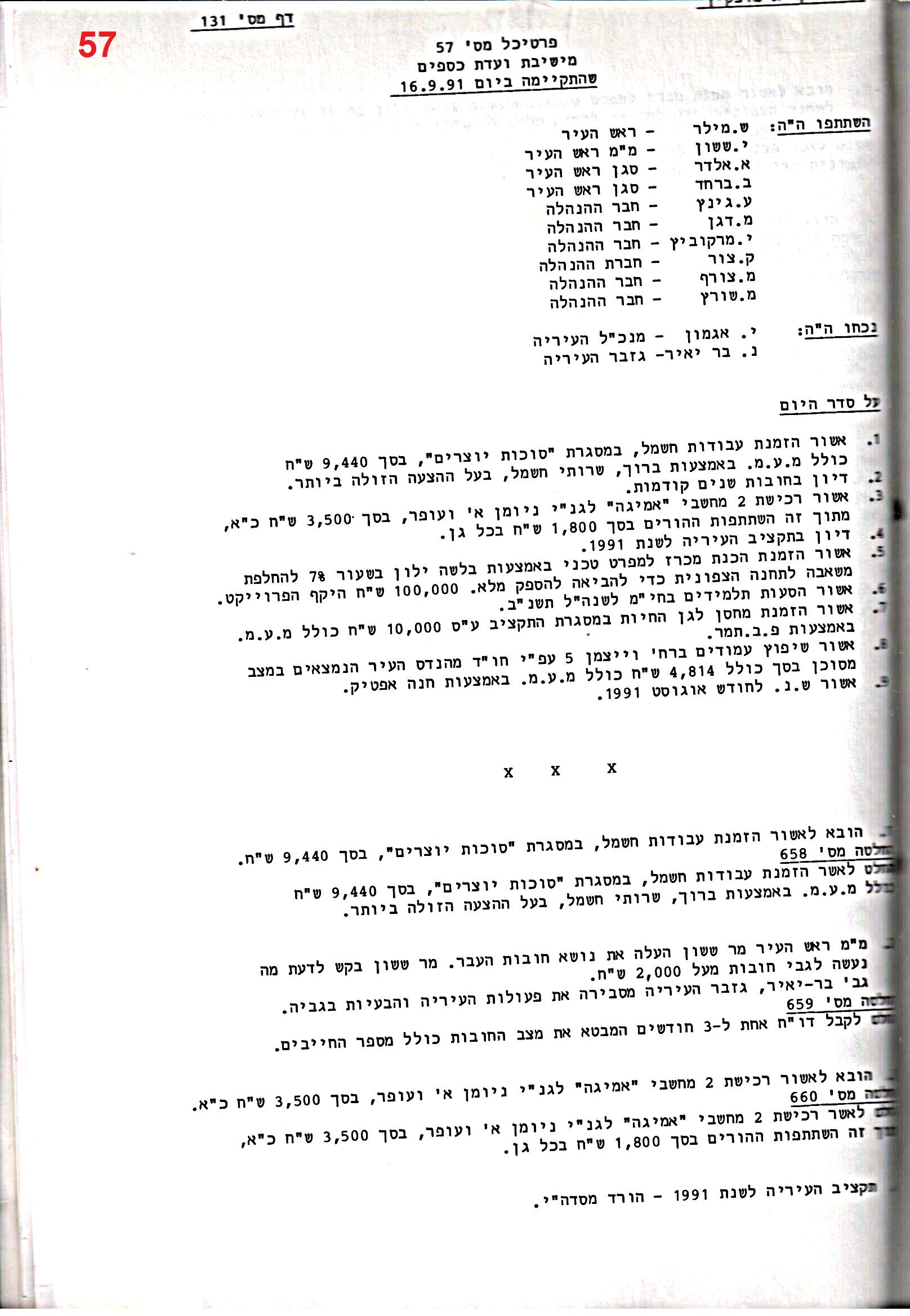 פרוטוקול 25 – ועדות – 11.10.93 – 1.7.91 כספים by riki deri - Illustrated by מוזיאון בית גרושקביץ / כרך 25 - Ourboox.com