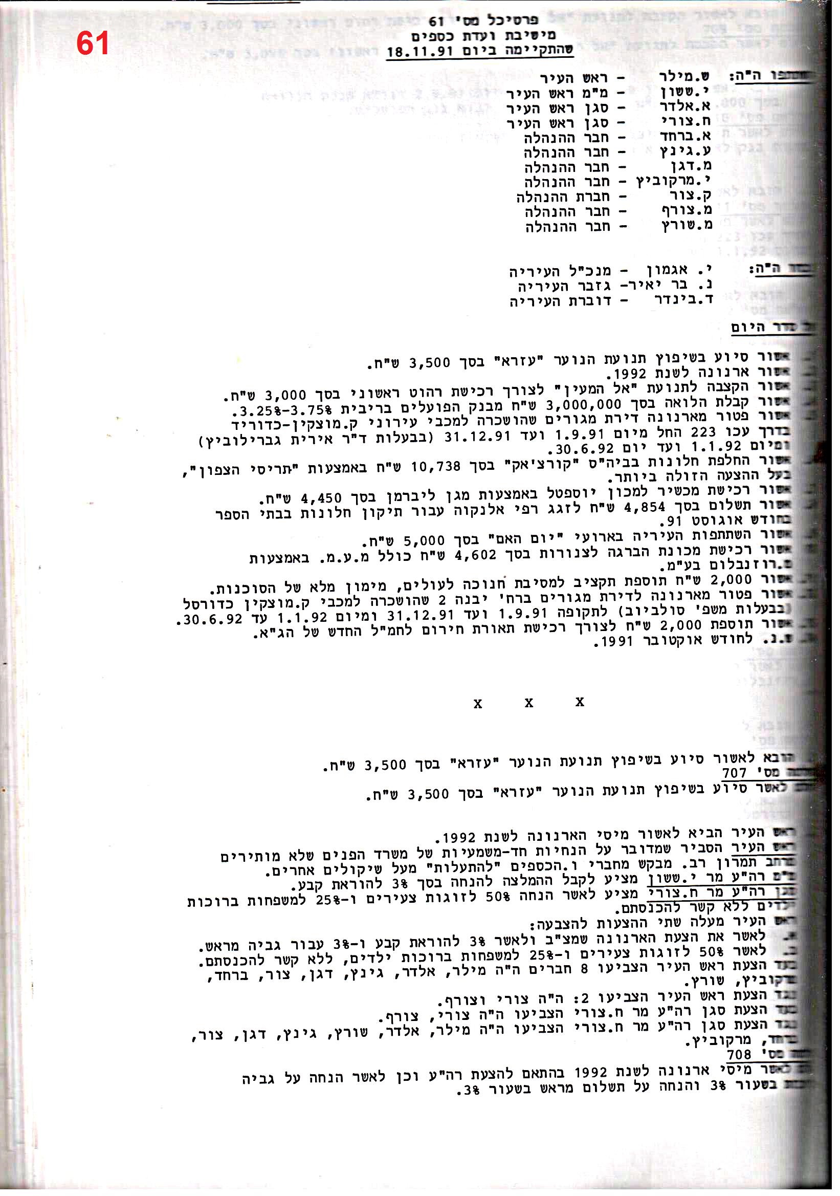 פרוטוקול 25 – ועדות – 11.10.93 – 1.7.91 כספים by riki deri - Illustrated by מוזיאון בית גרושקביץ / כרך 25 - Ourboox.com