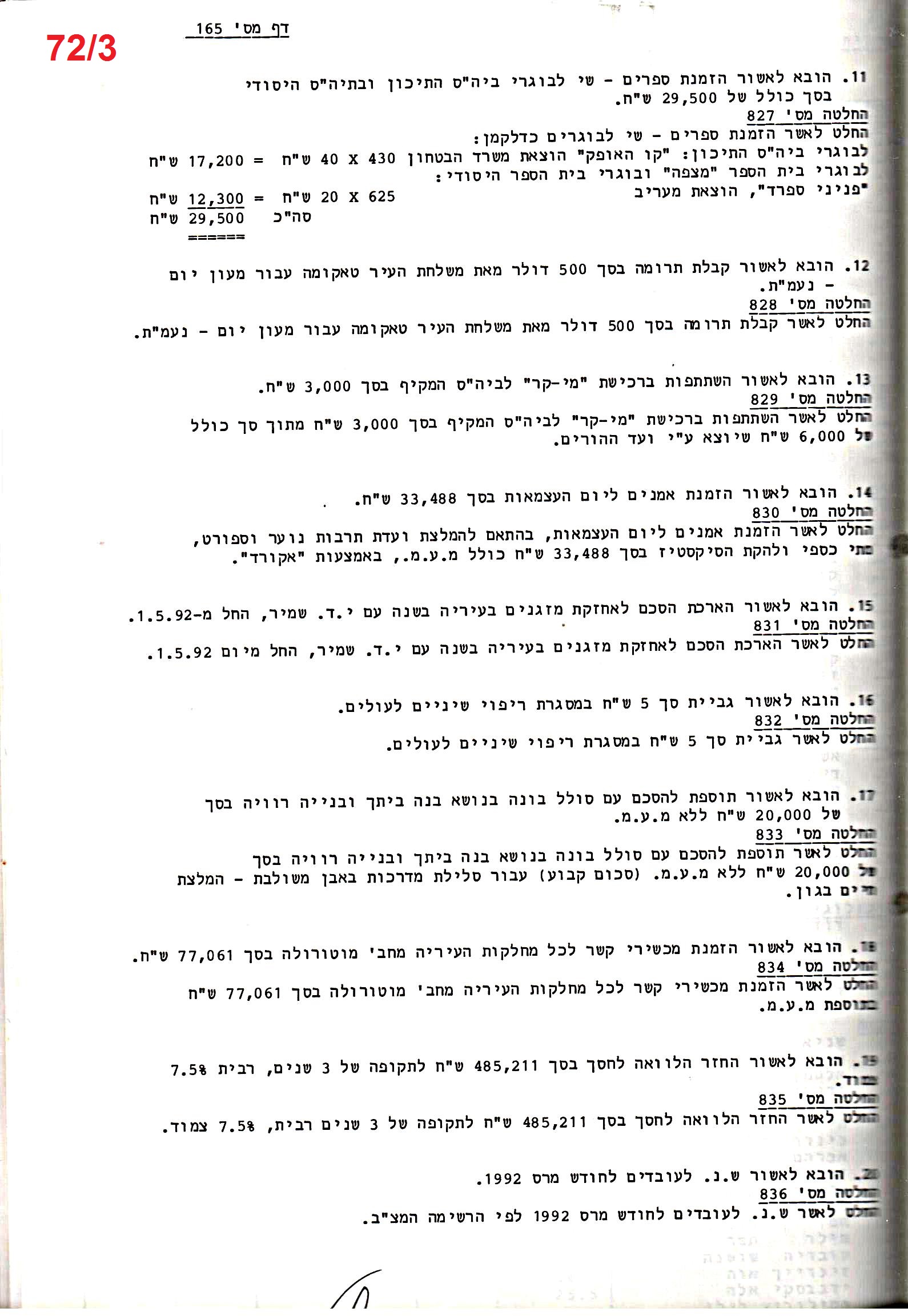 פרוטוקול 25 – ועדות – 11.10.93 – 1.7.91 כספים by riki deri - Illustrated by מוזיאון בית גרושקביץ / כרך 25 - Ourboox.com