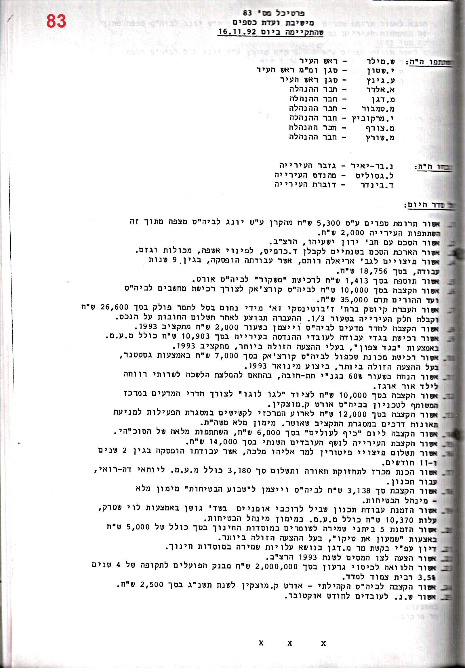 פרוטוקול 25 – ועדות – 11.10.93 – 1.7.91 כספים by riki deri - Illustrated by מוזיאון בית גרושקביץ / כרך 25 - Ourboox.com