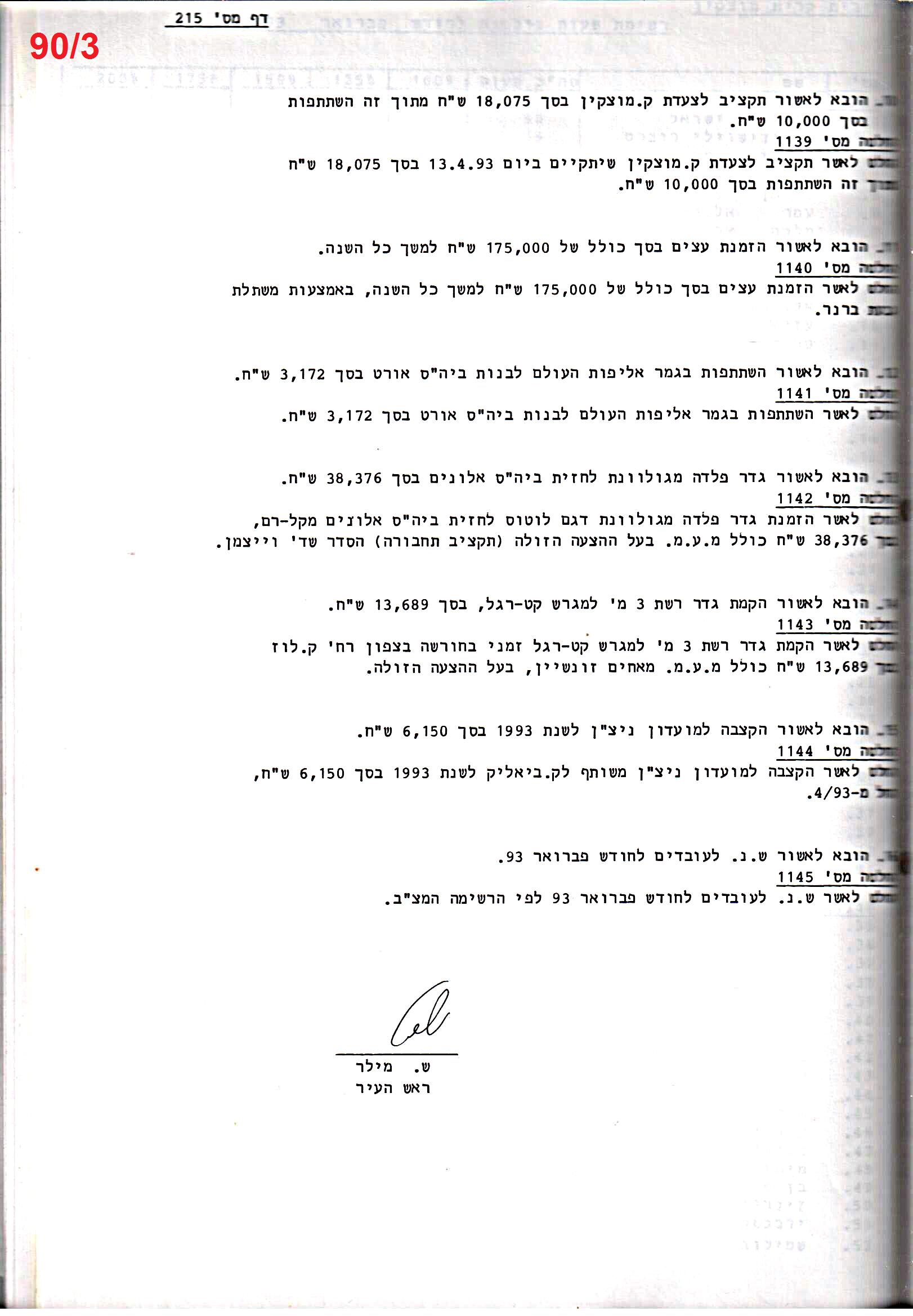פרוטוקול 25 – ועדות – 11.10.93 – 1.7.91 כספים by riki deri - Illustrated by מוזיאון בית גרושקביץ / כרך 25 - Ourboox.com