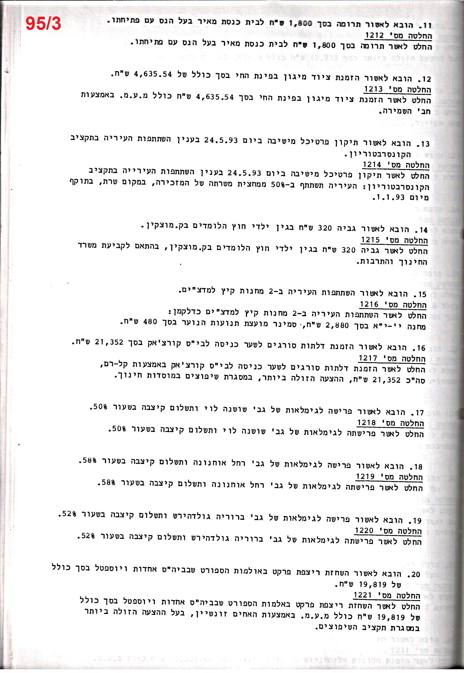פרוטוקול 25 – ועדות – 11.10.93 – 1.7.91 כספים by riki deri - Illustrated by מוזיאון בית גרושקביץ / כרך 25 - Ourboox.com